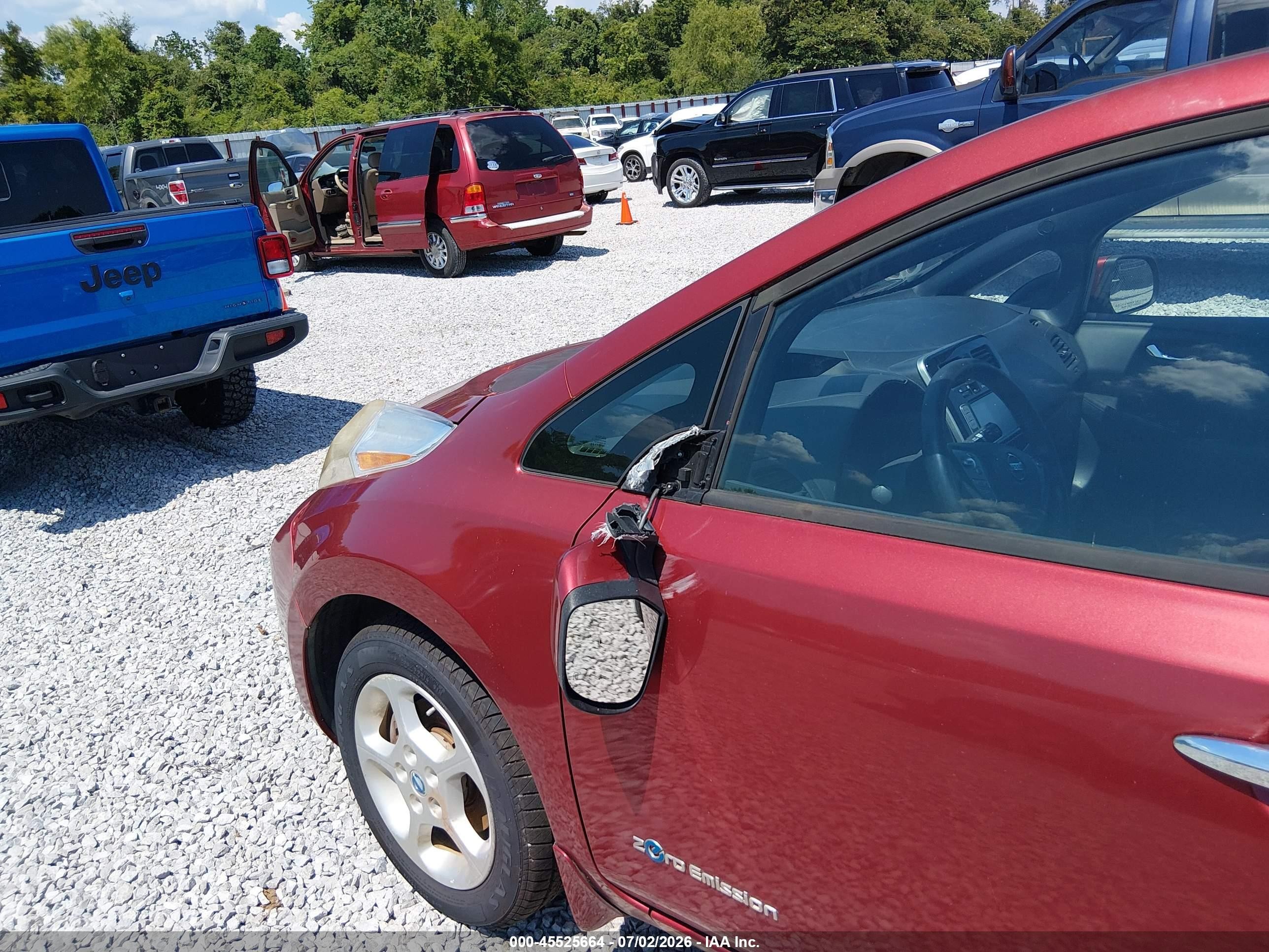 2013 Nissan Leaf Sv Red vin: 1N4AZ0CP0DC407975