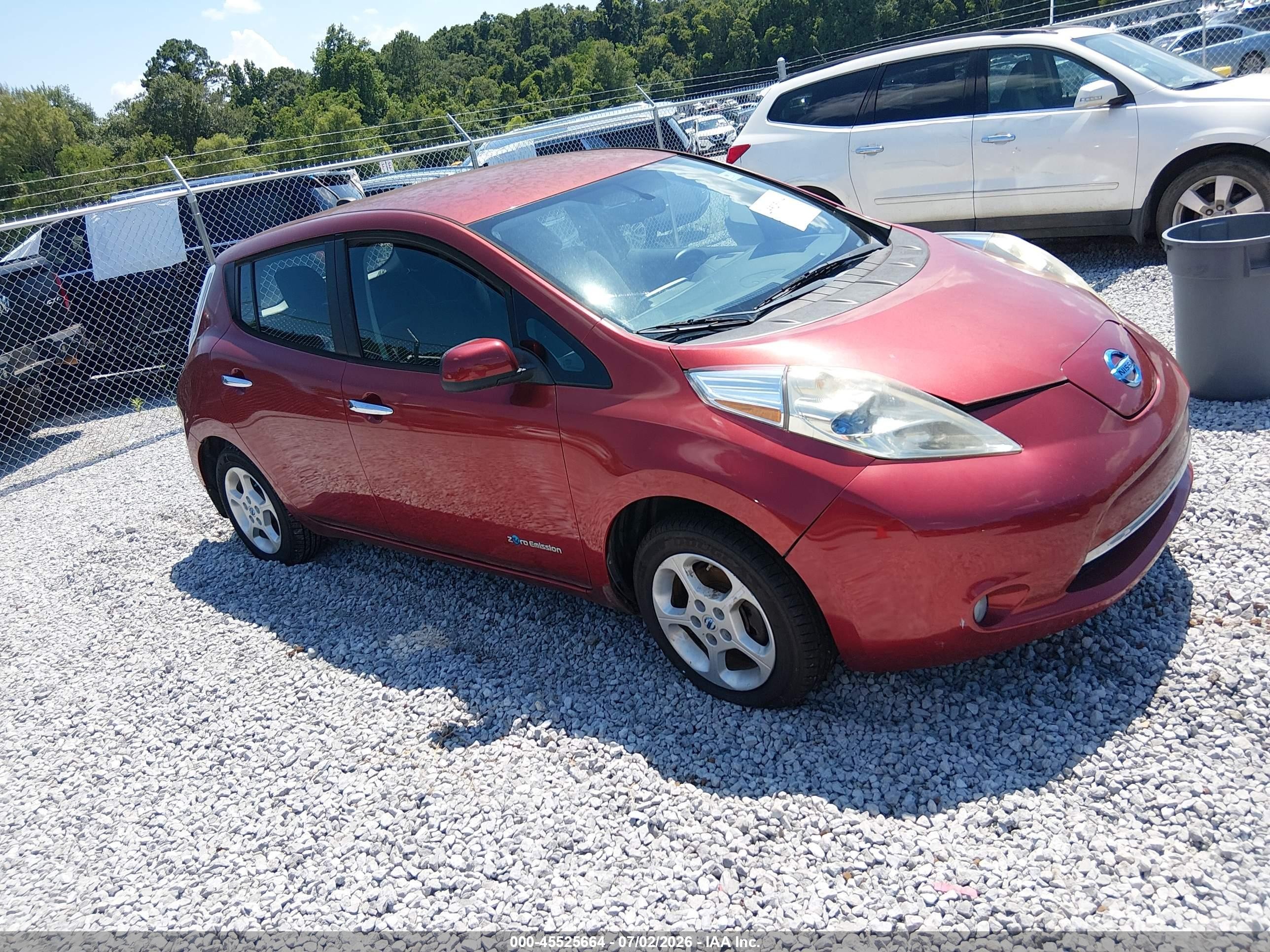 2013 Nissan Leaf Sv Red vin: 1N4AZ0CP0DC407975