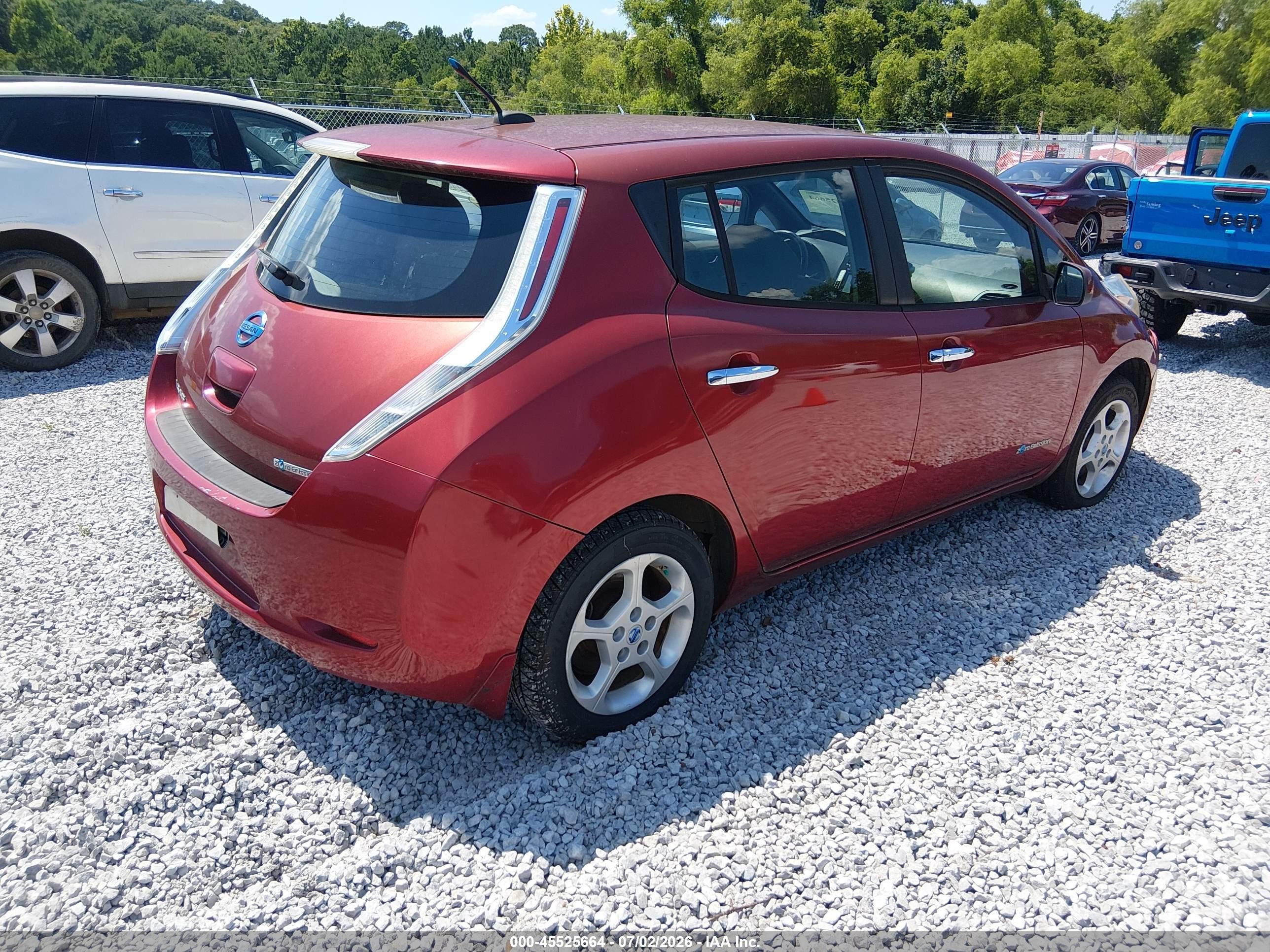 2013 Nissan Leaf Sv Red vin: 1N4AZ0CP0DC407975
