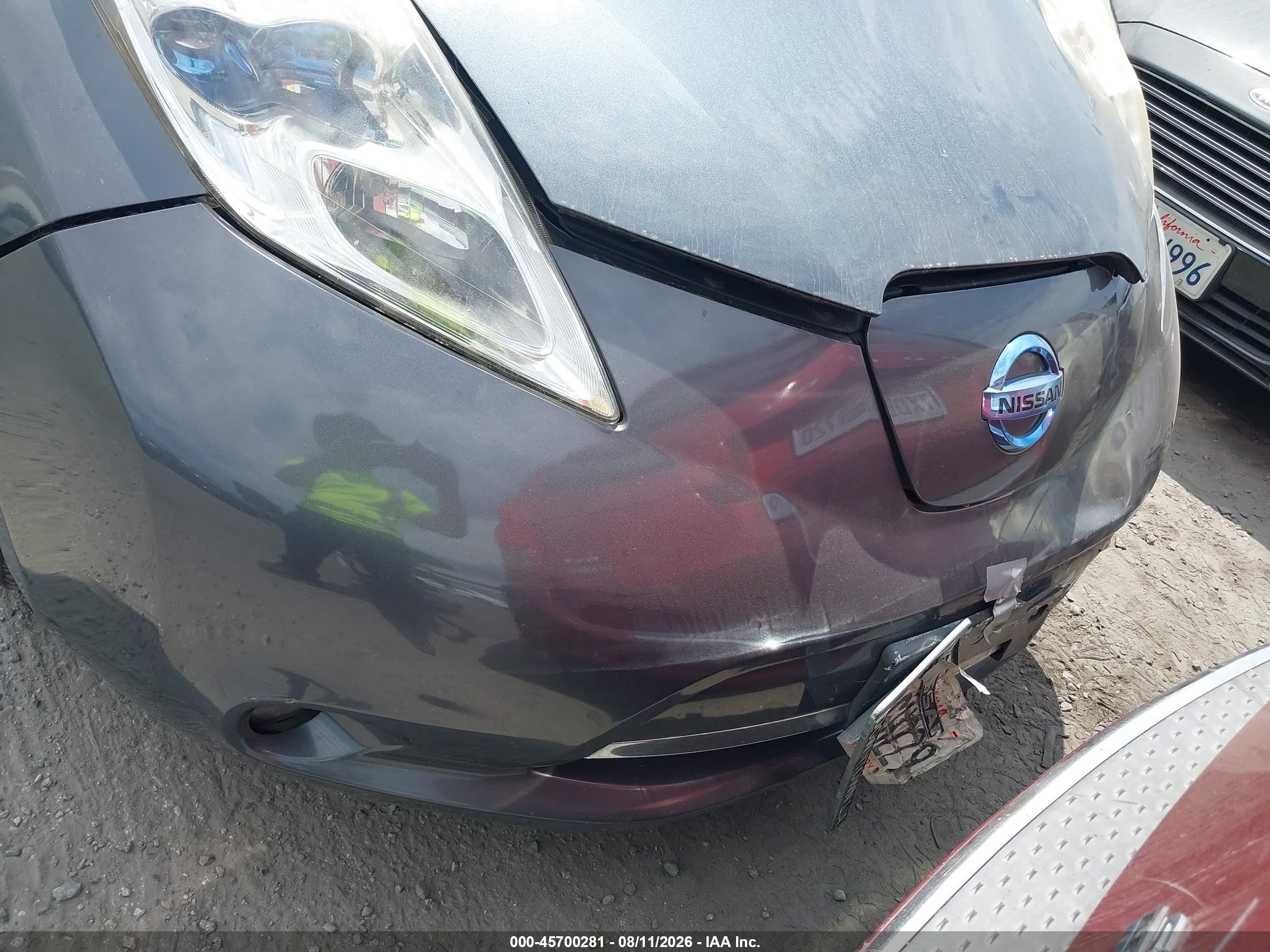 2013 Nissan Leaf Sv Серый vin: 1N4AZ0CP0DC410522