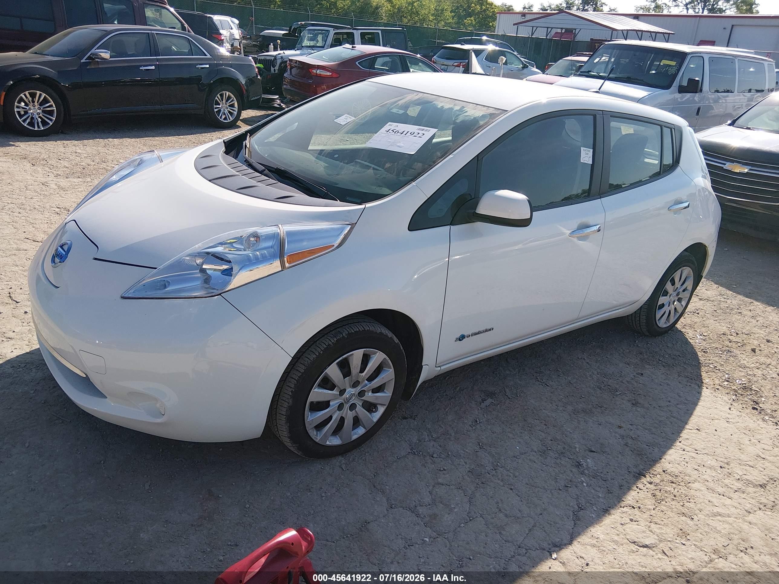 2013 Nissan Leaf S White vin: 1N4AZ0CP0DC414053