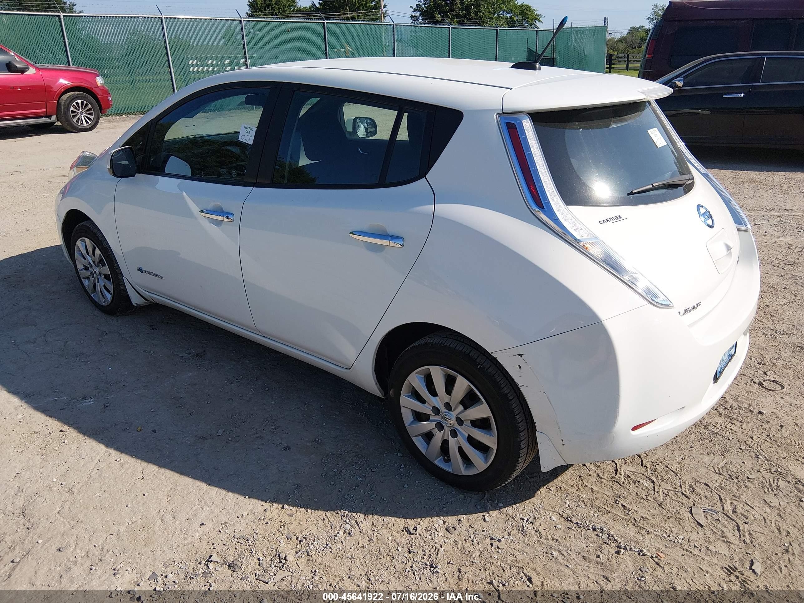 2013 Nissan Leaf S White vin: 1N4AZ0CP0DC414053