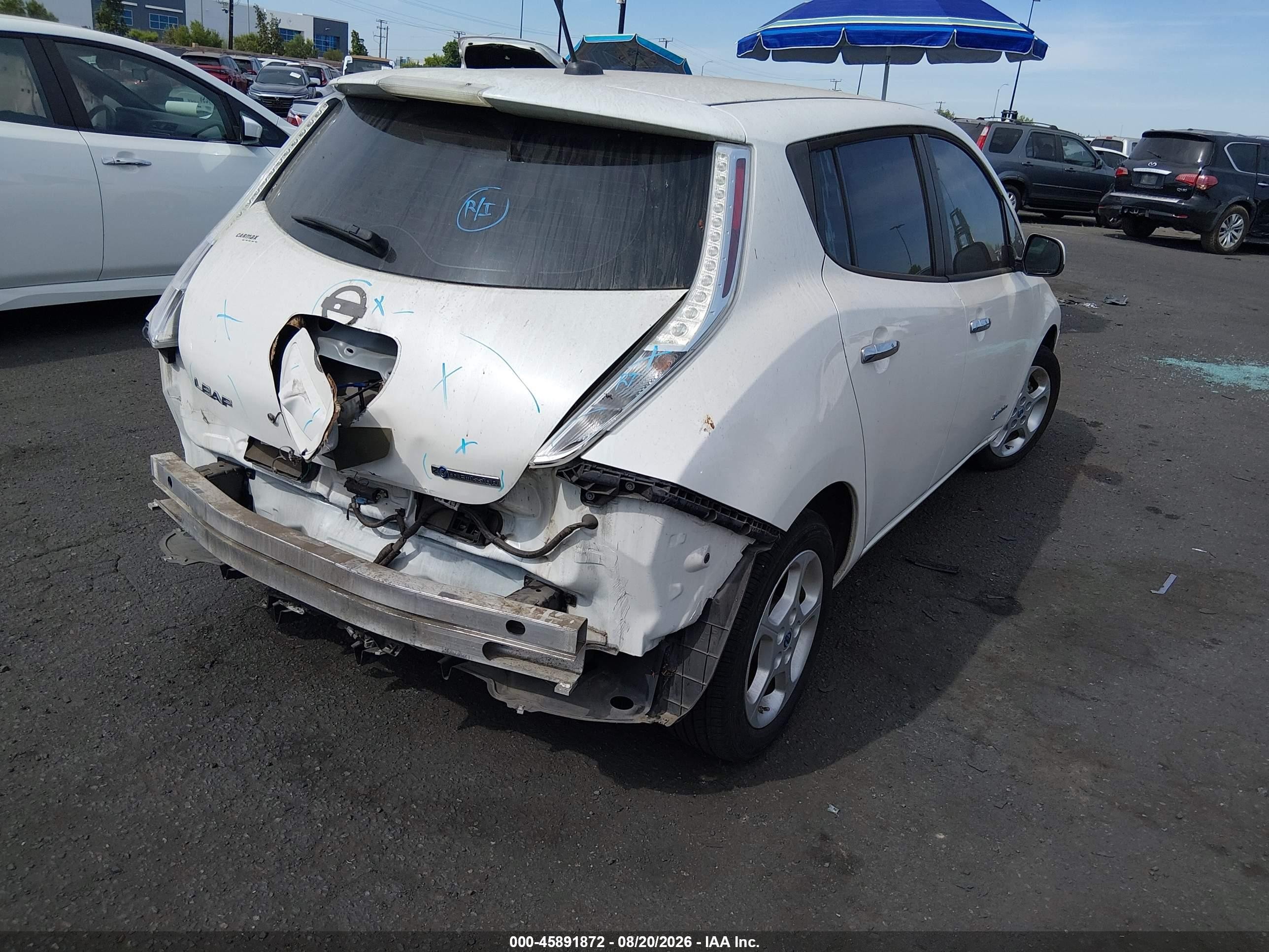 2013 Nissan Leaf Sv White vin: 1N4AZ0CP0DC420158