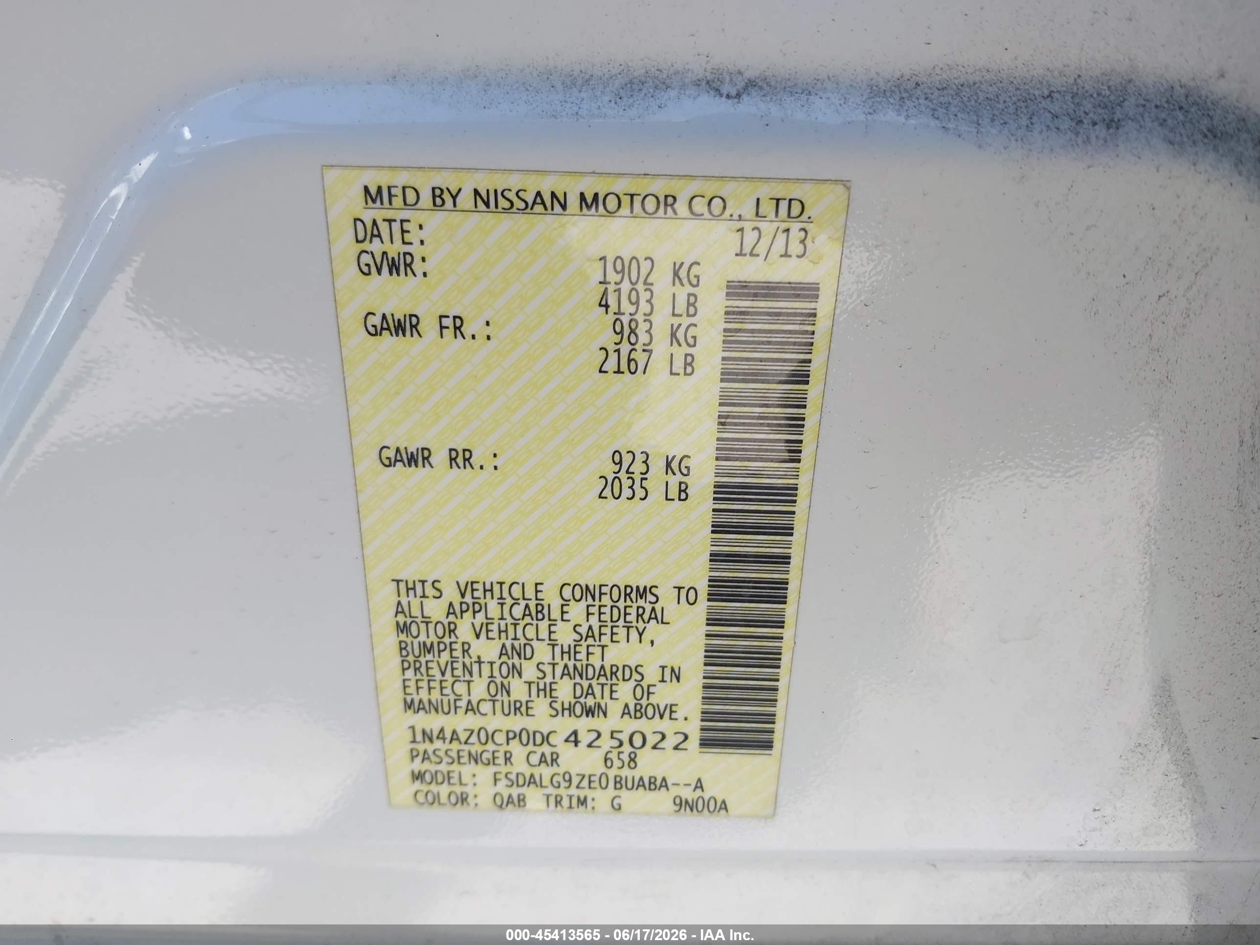 2013 Nissan Leaf Sl Белый vin: 1N4AZ0CP0DC425022