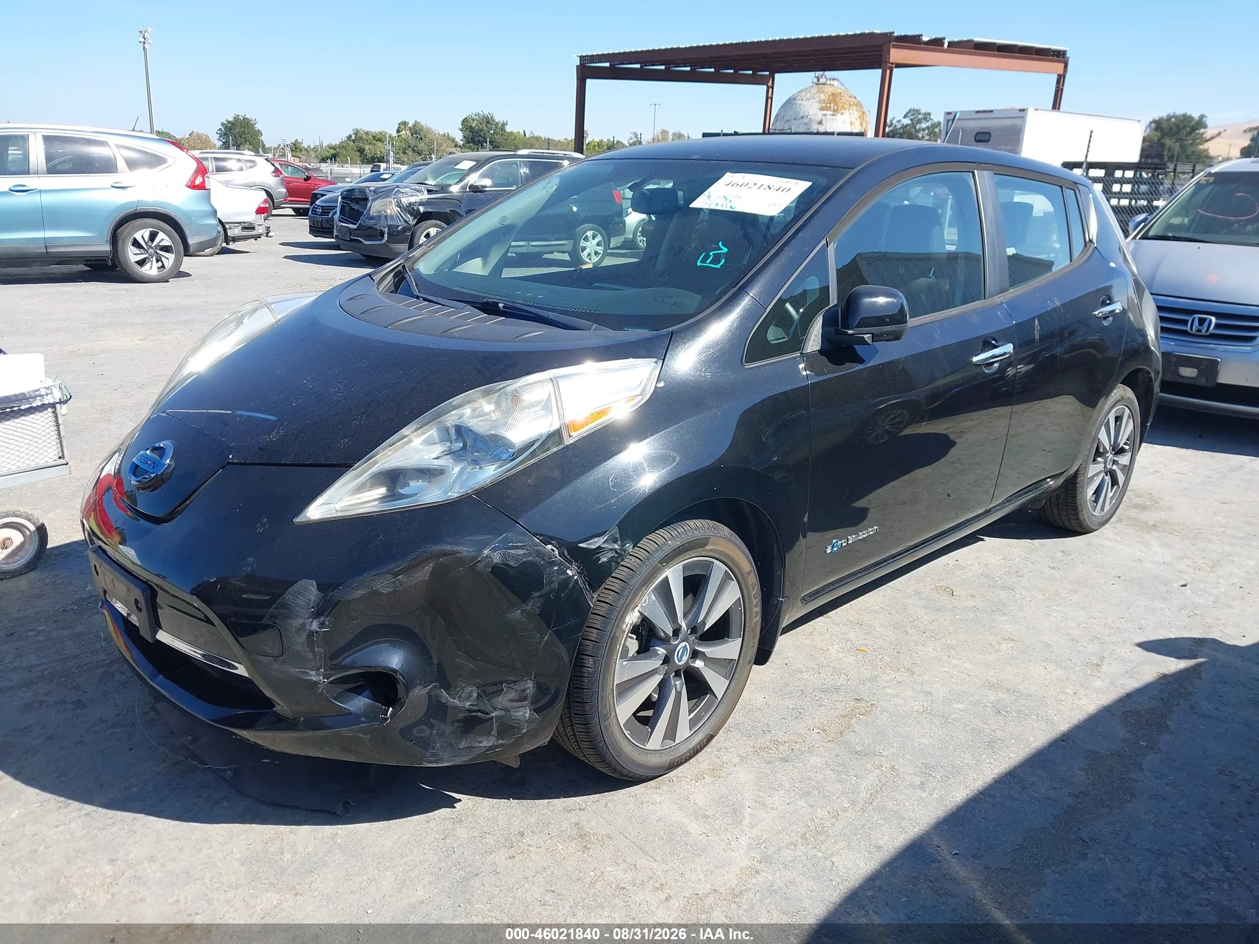 2014 Nissan Leaf Sl Черный vin: 1N4AZ0CP0EC334429