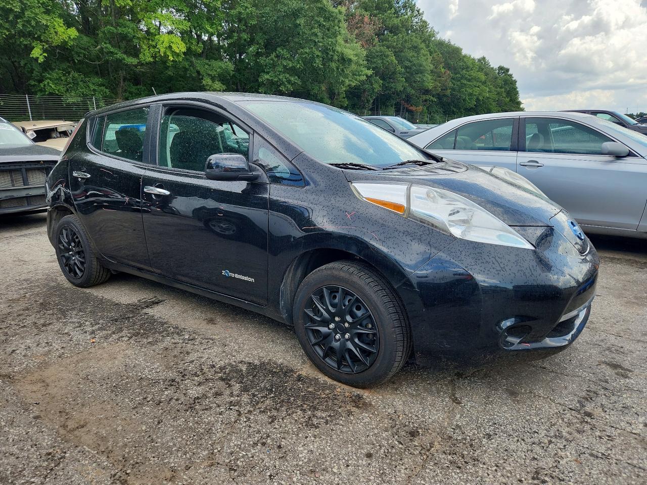 2015 Nissan Leaf S Black vin: 1N4AZ0CP0FC310746