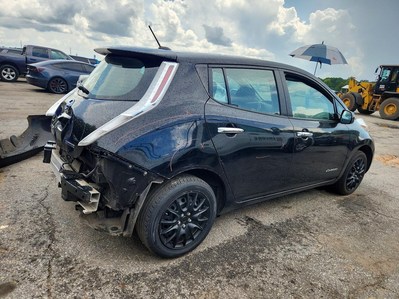 2015 Nissan Leaf S Black vin: 1N4AZ0CP0FC310746