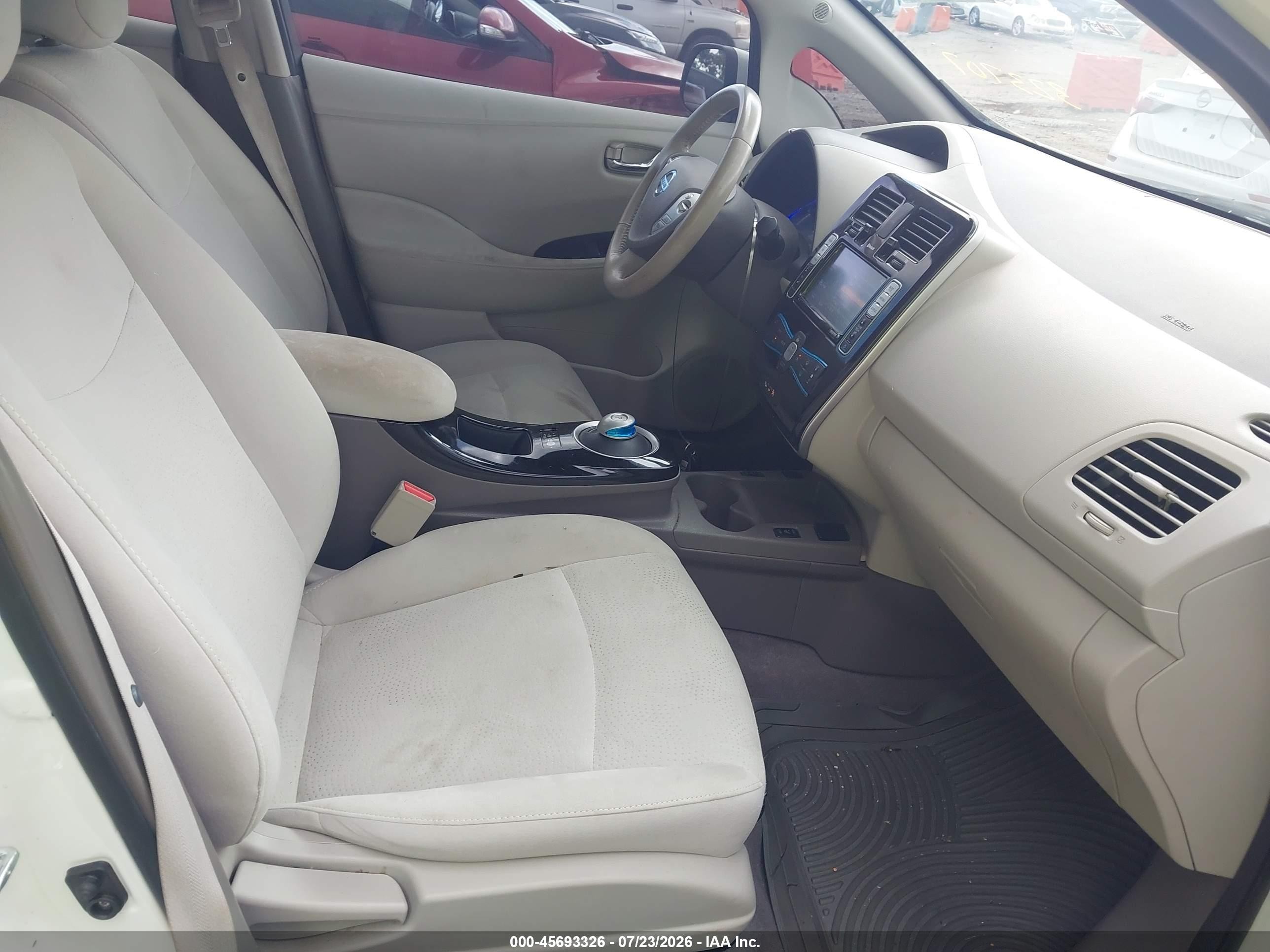 2015 Nissan Leaf Sv White vin: 1N4AZ0CP0FC323707