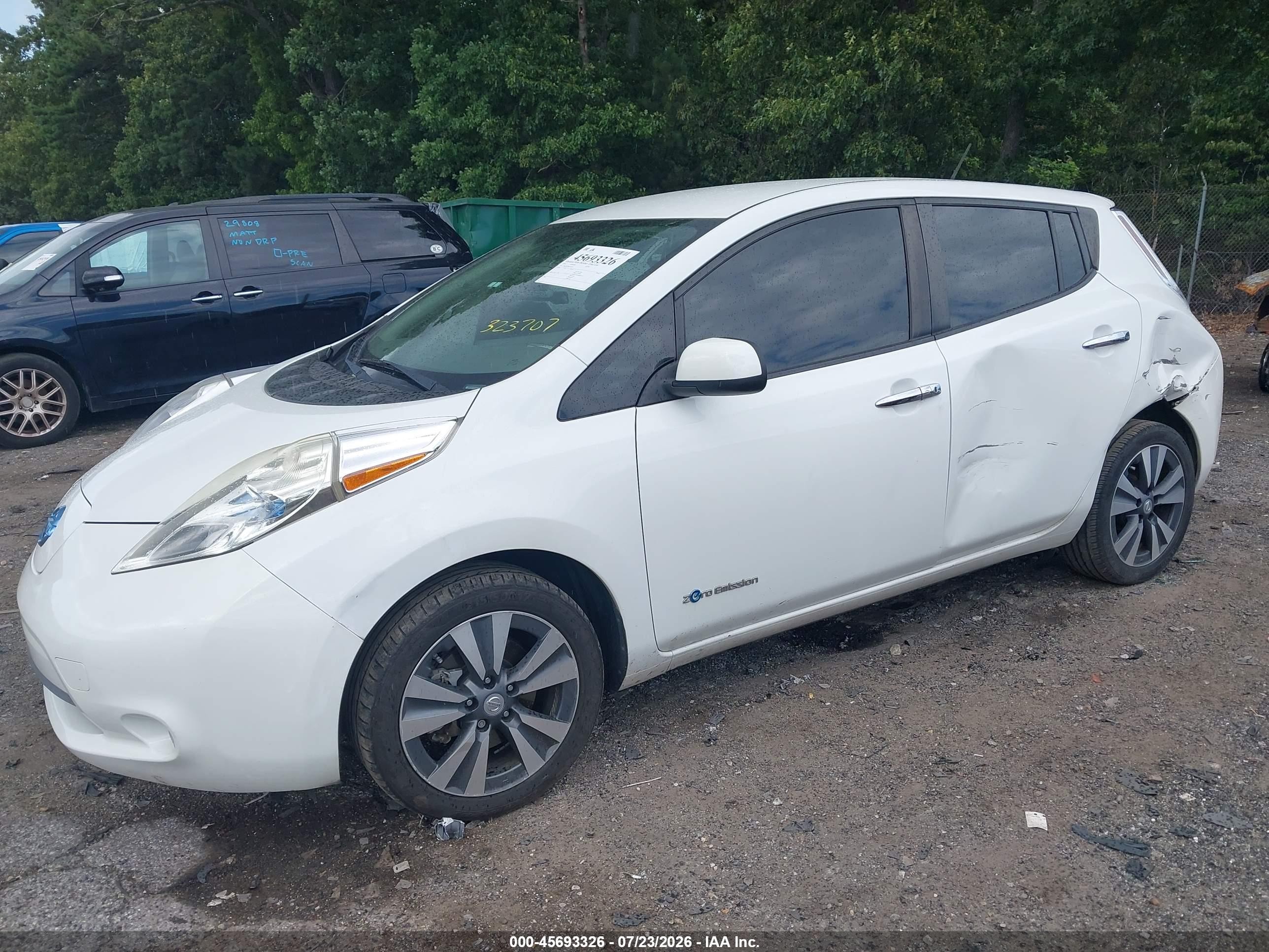 2015 Nissan Leaf Sv White vin: 1N4AZ0CP0FC323707