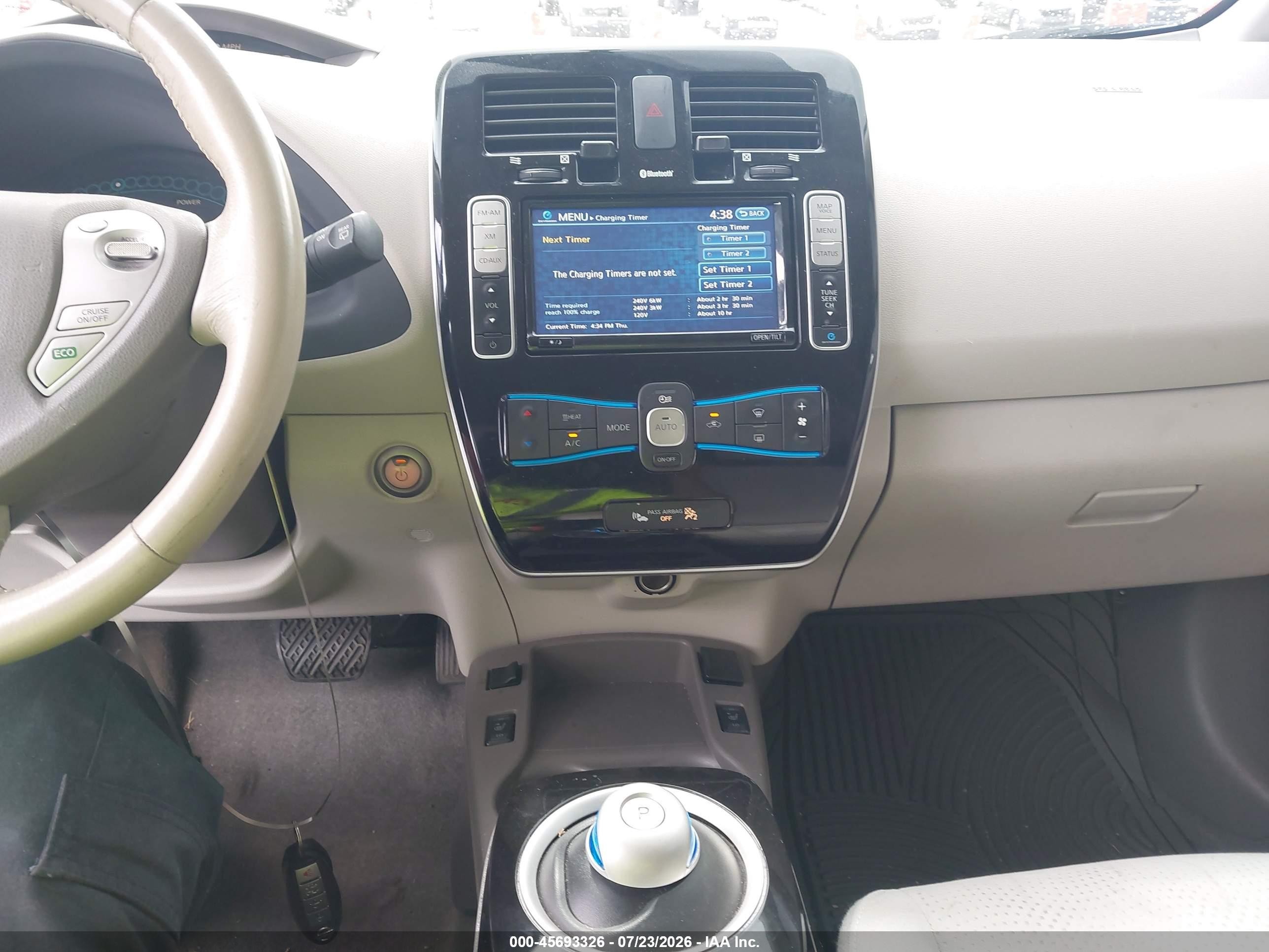 2015 Nissan Leaf Sv White vin: 1N4AZ0CP0FC323707