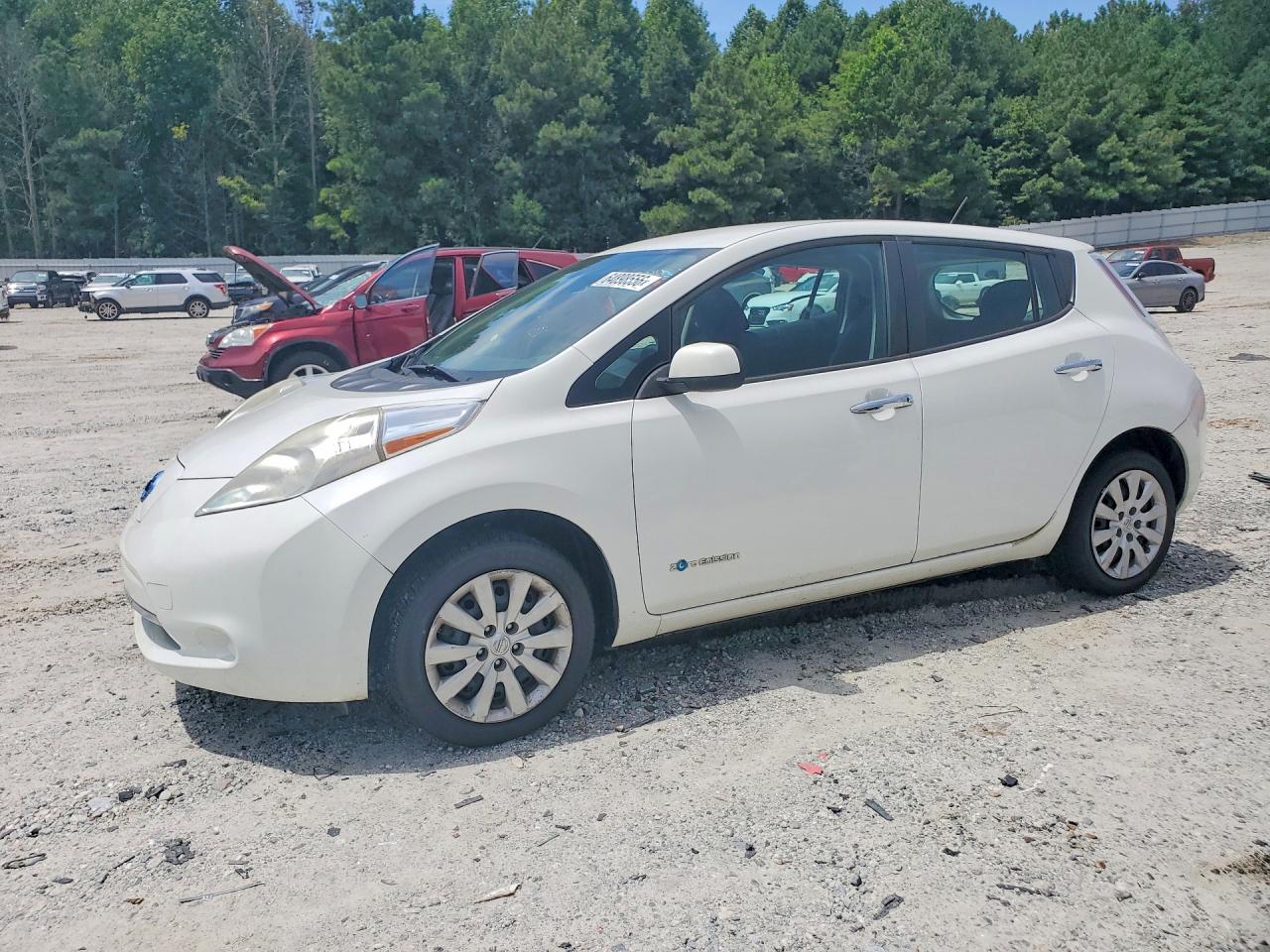 2015 Nissan Leaf S White vin: 1N4AZ0CP0FC325179