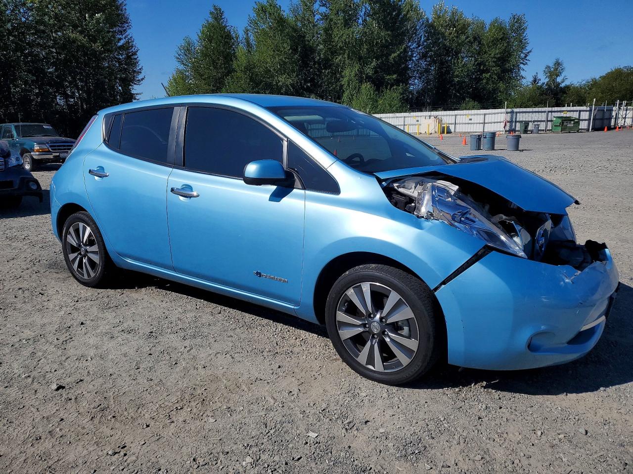 2015 Nissan Leaf Sl Blue vin: 1N4AZ0CP1FC313669