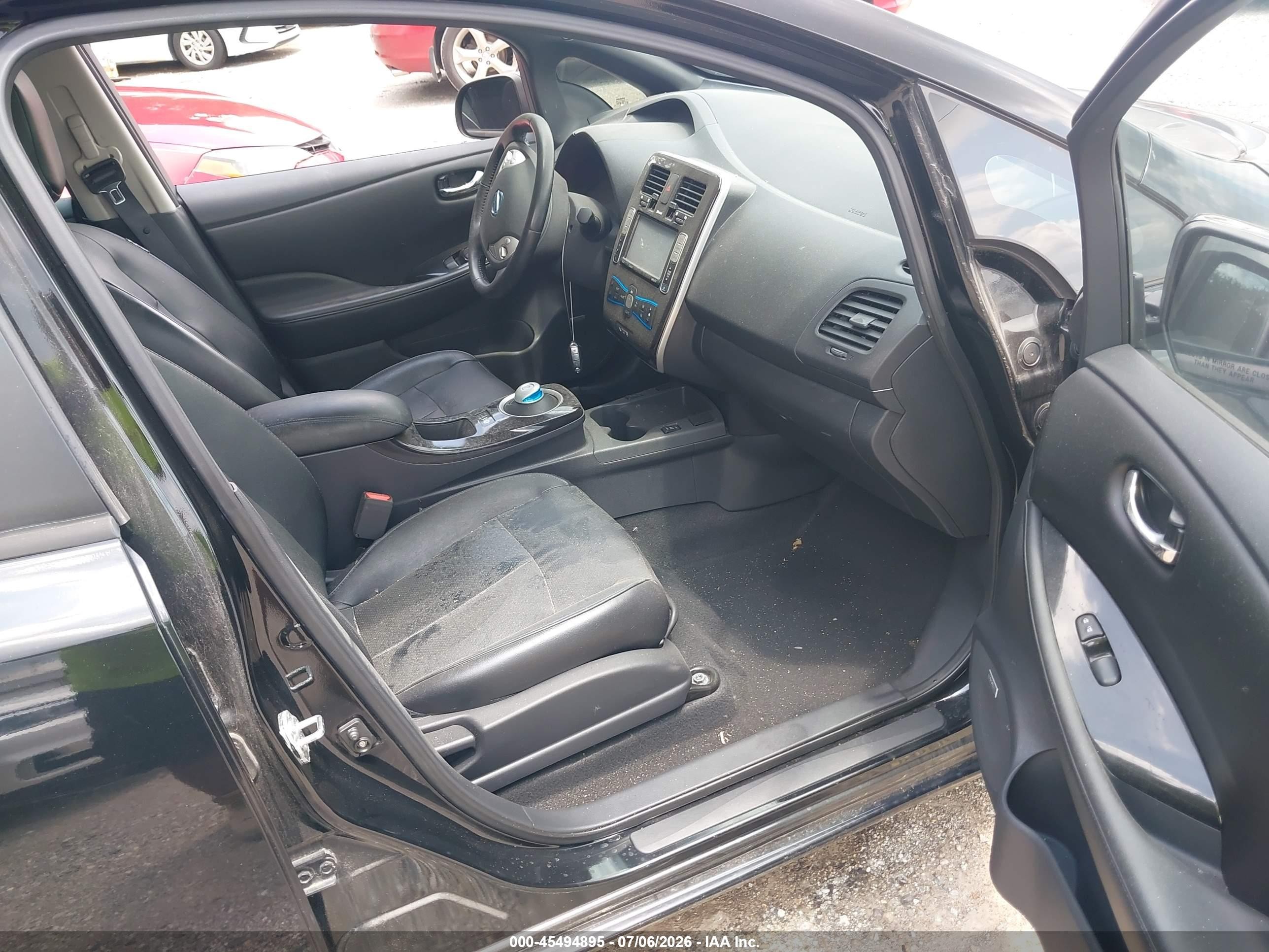 2013 Nissan Leaf Sl Black vin: 1N4AZ0CP2DC405449
