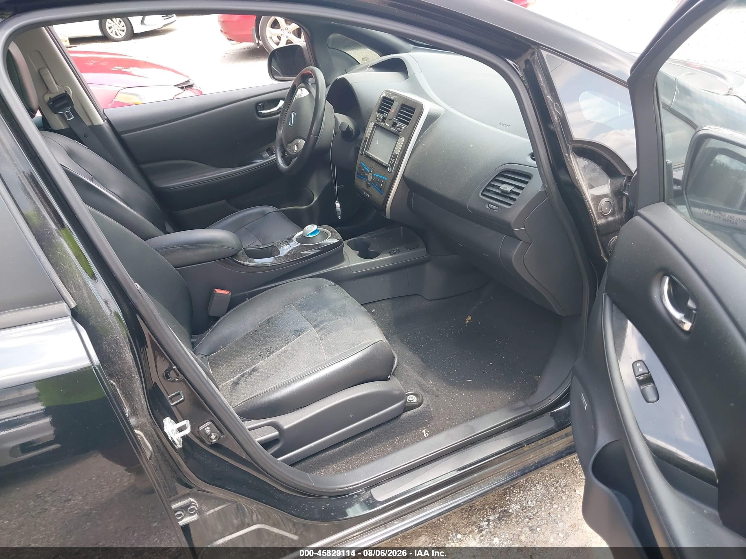 2013 Nissan Leaf Sl Black vin: 1N4AZ0CP2DC405449