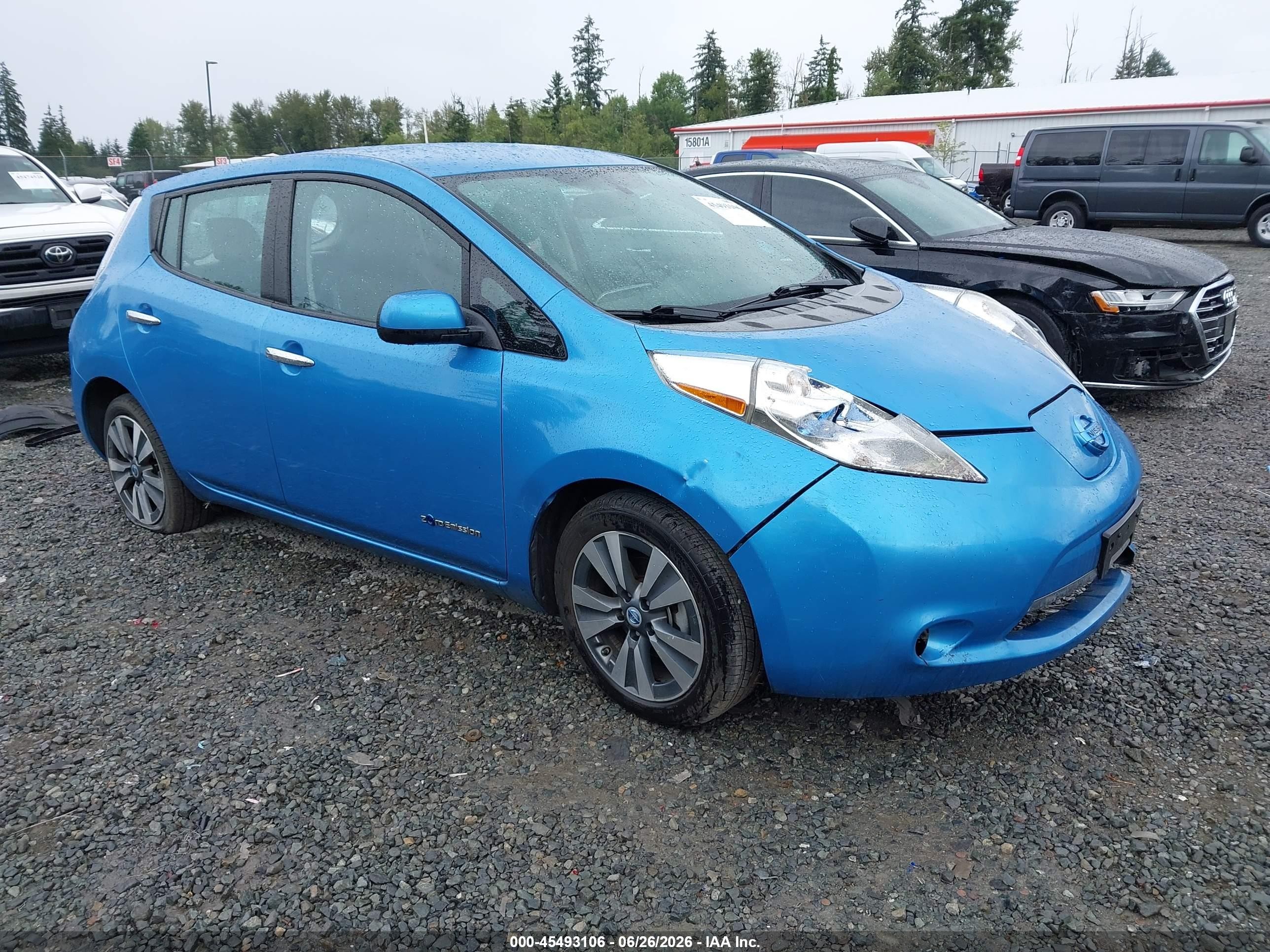 2013 Nissan Leaf Sl Light Blue vin: 1N4AZ0CP2DC411140