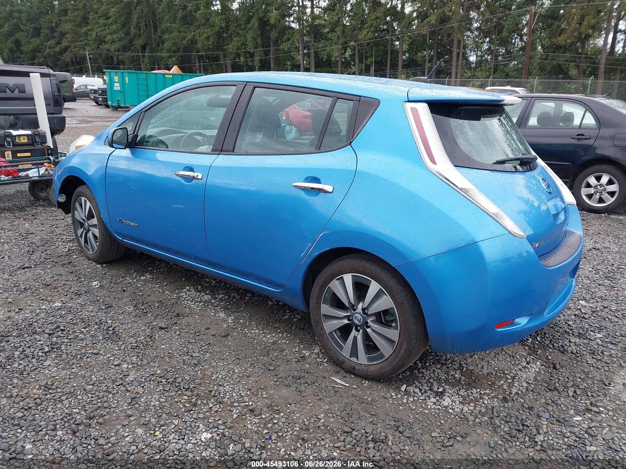 2013 Nissan Leaf Sl Light Blue vin: 1N4AZ0CP2DC411140