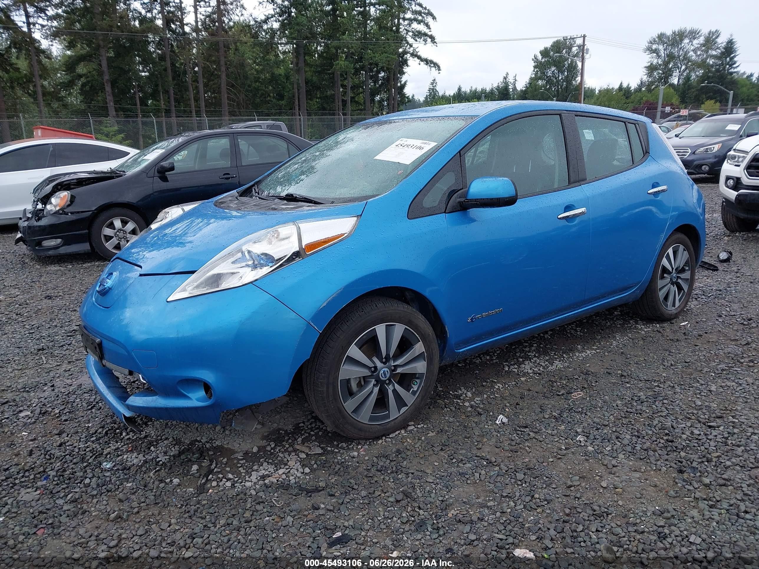 2013 Nissan Leaf Sl Light Blue vin: 1N4AZ0CP2DC411140