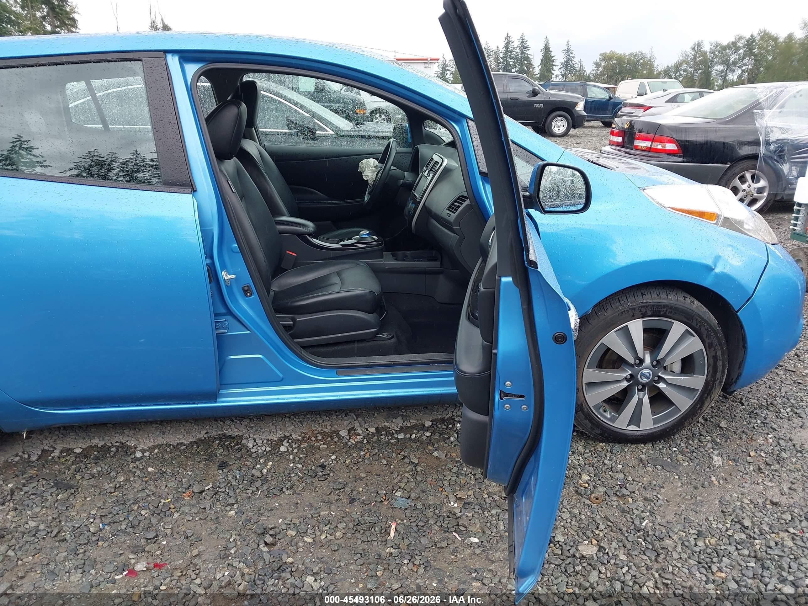 2013 Nissan Leaf Sl Light Blue vin: 1N4AZ0CP2DC411140