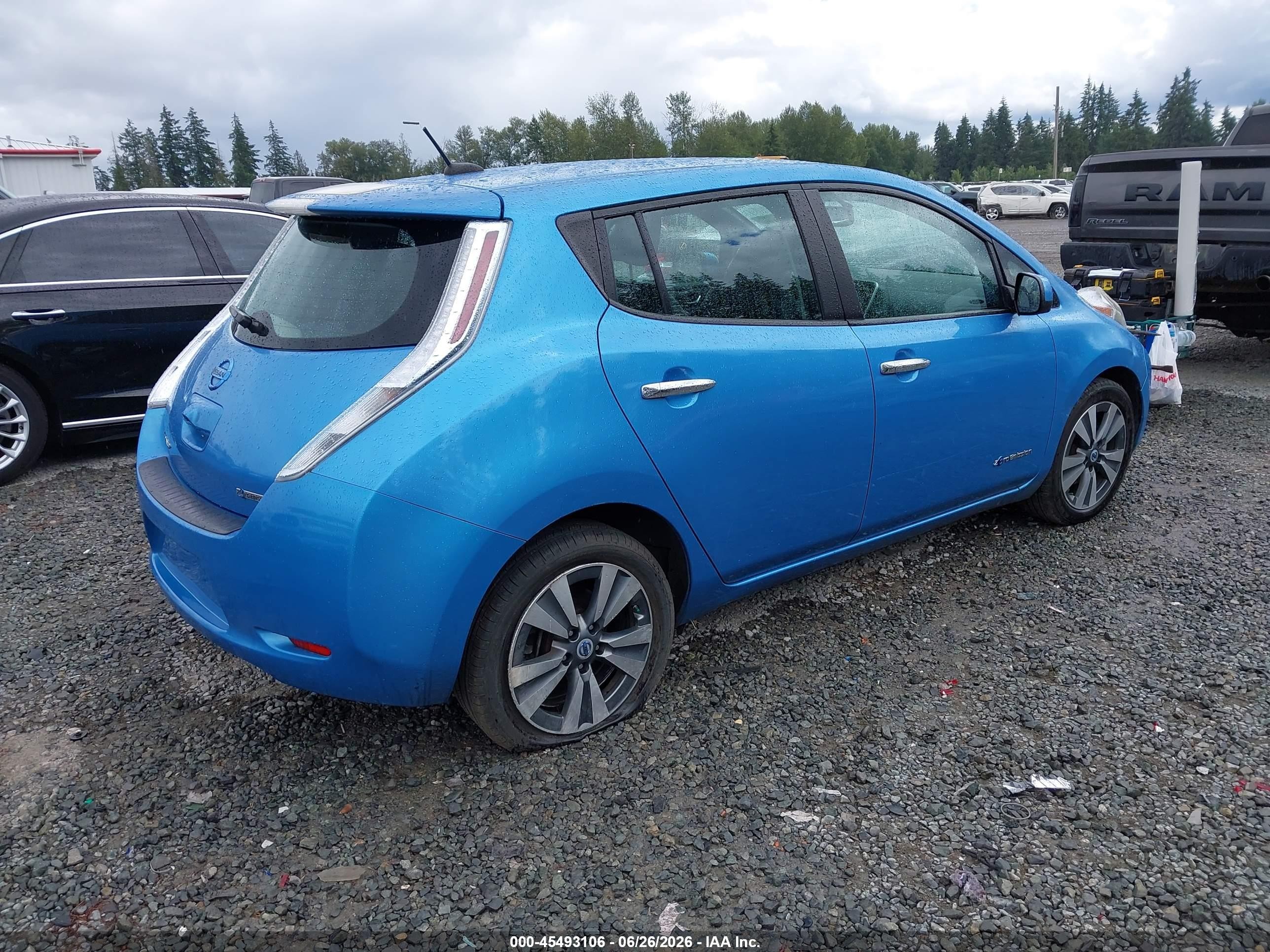 2013 Nissan Leaf Sl Light Blue vin: 1N4AZ0CP2DC411140