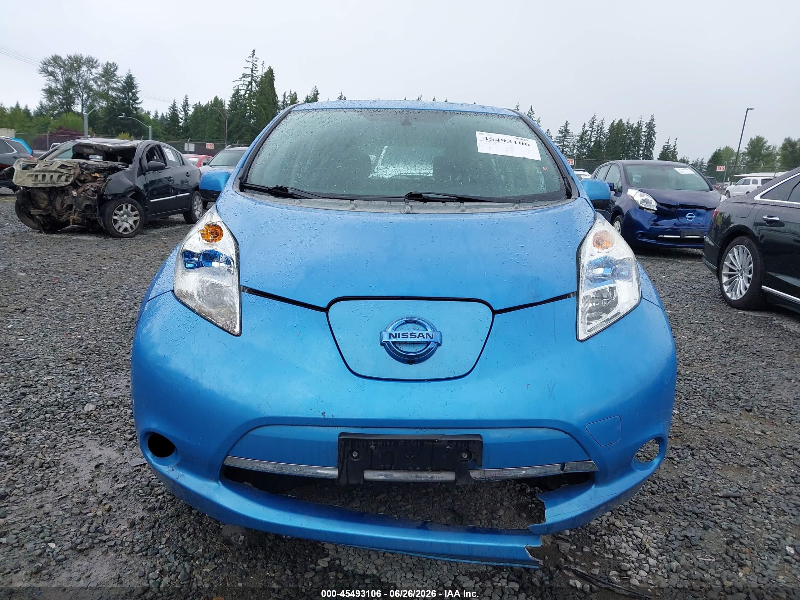2013 Nissan Leaf Sl Light Blue vin: 1N4AZ0CP2DC411140