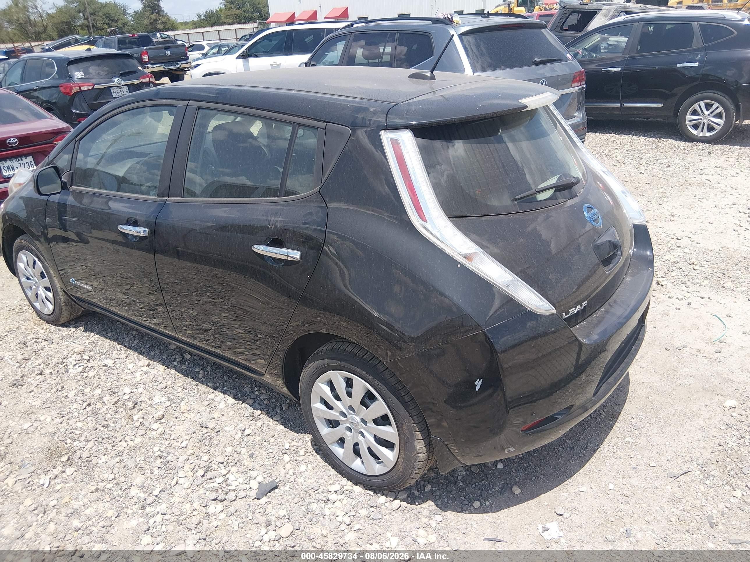 2015 Nissan Leaf S Black vin: 1N4AZ0CP2FC320680