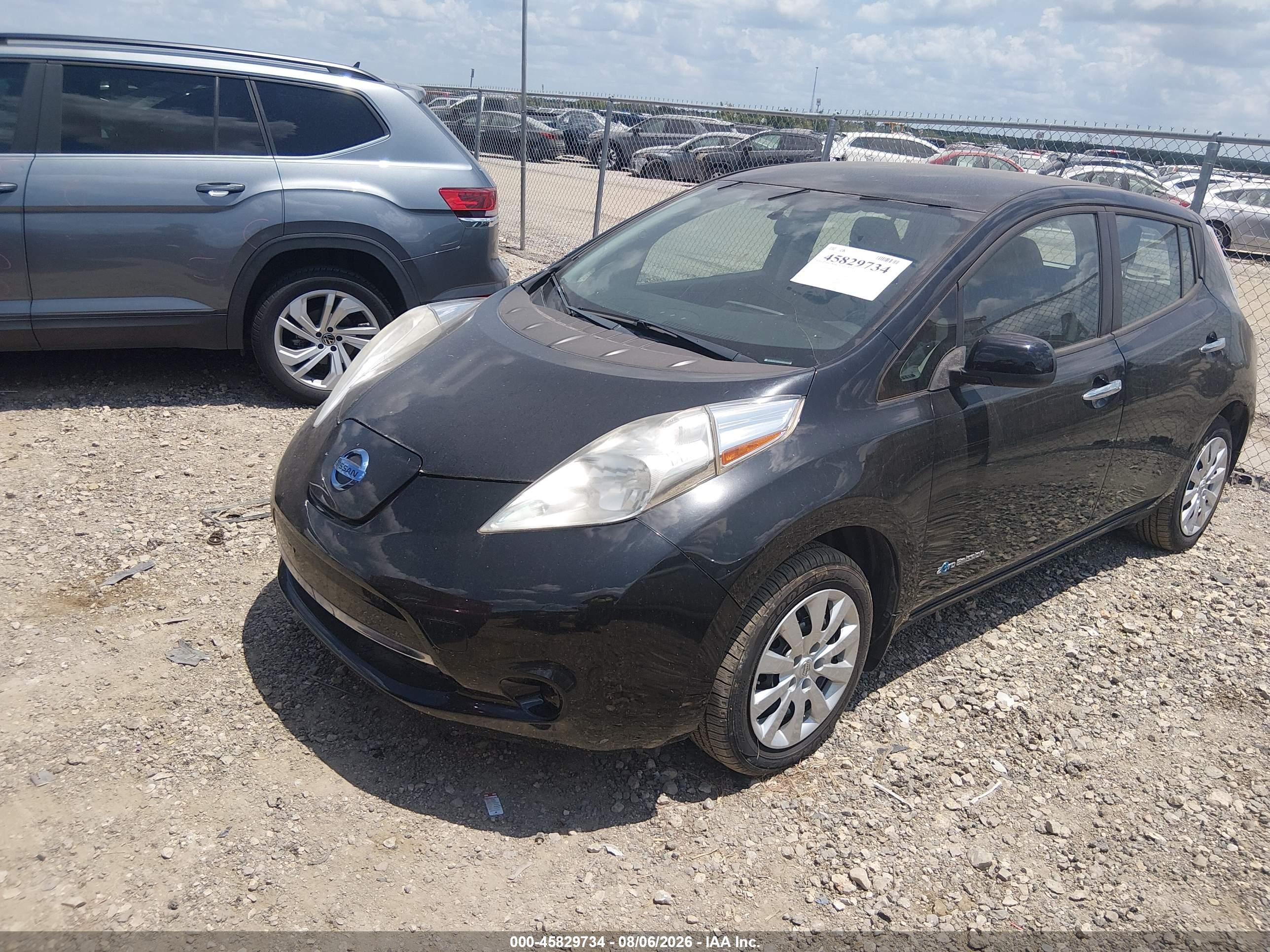 2015 Nissan Leaf S Black vin: 1N4AZ0CP2FC320680