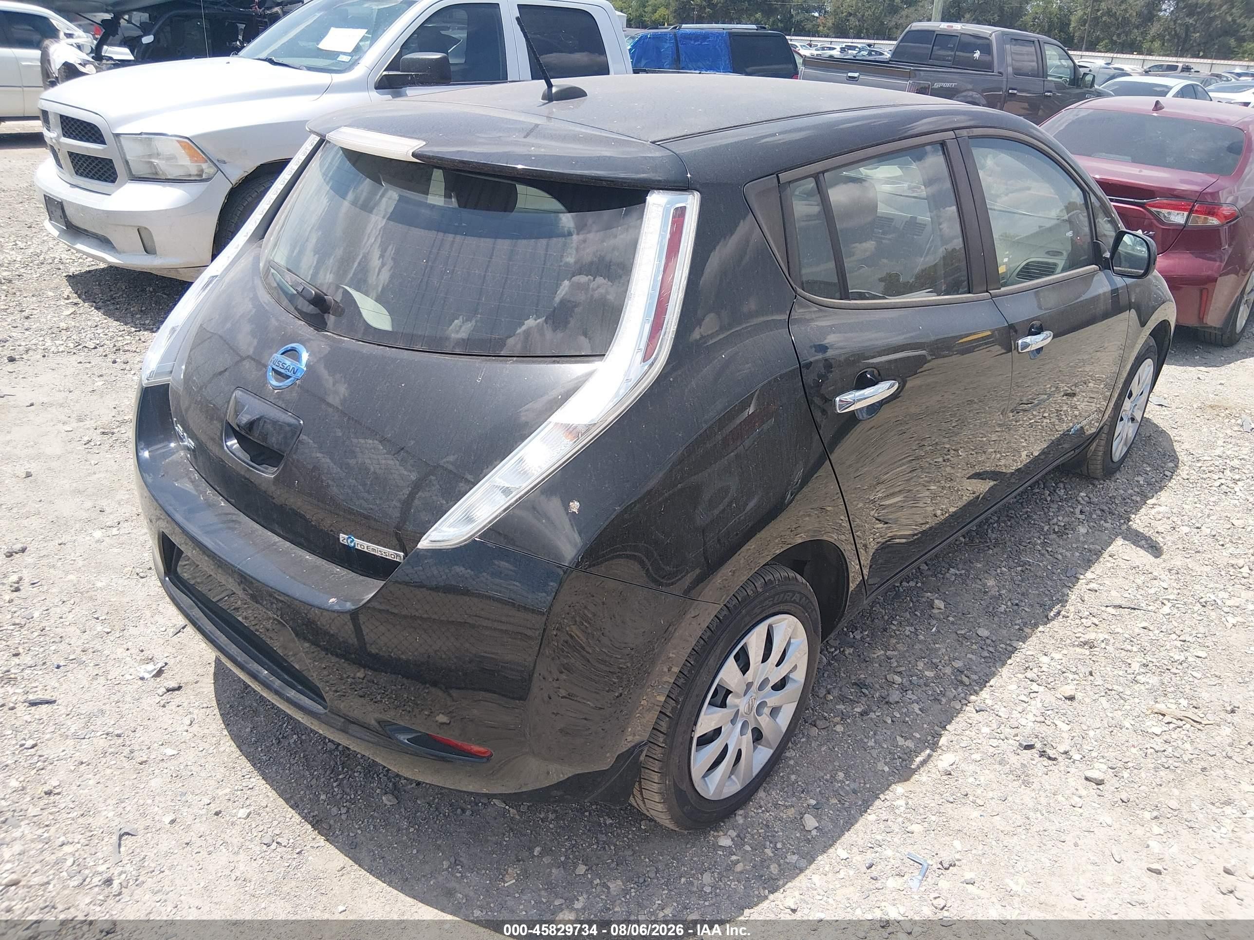 2015 Nissan Leaf S Black vin: 1N4AZ0CP2FC320680
