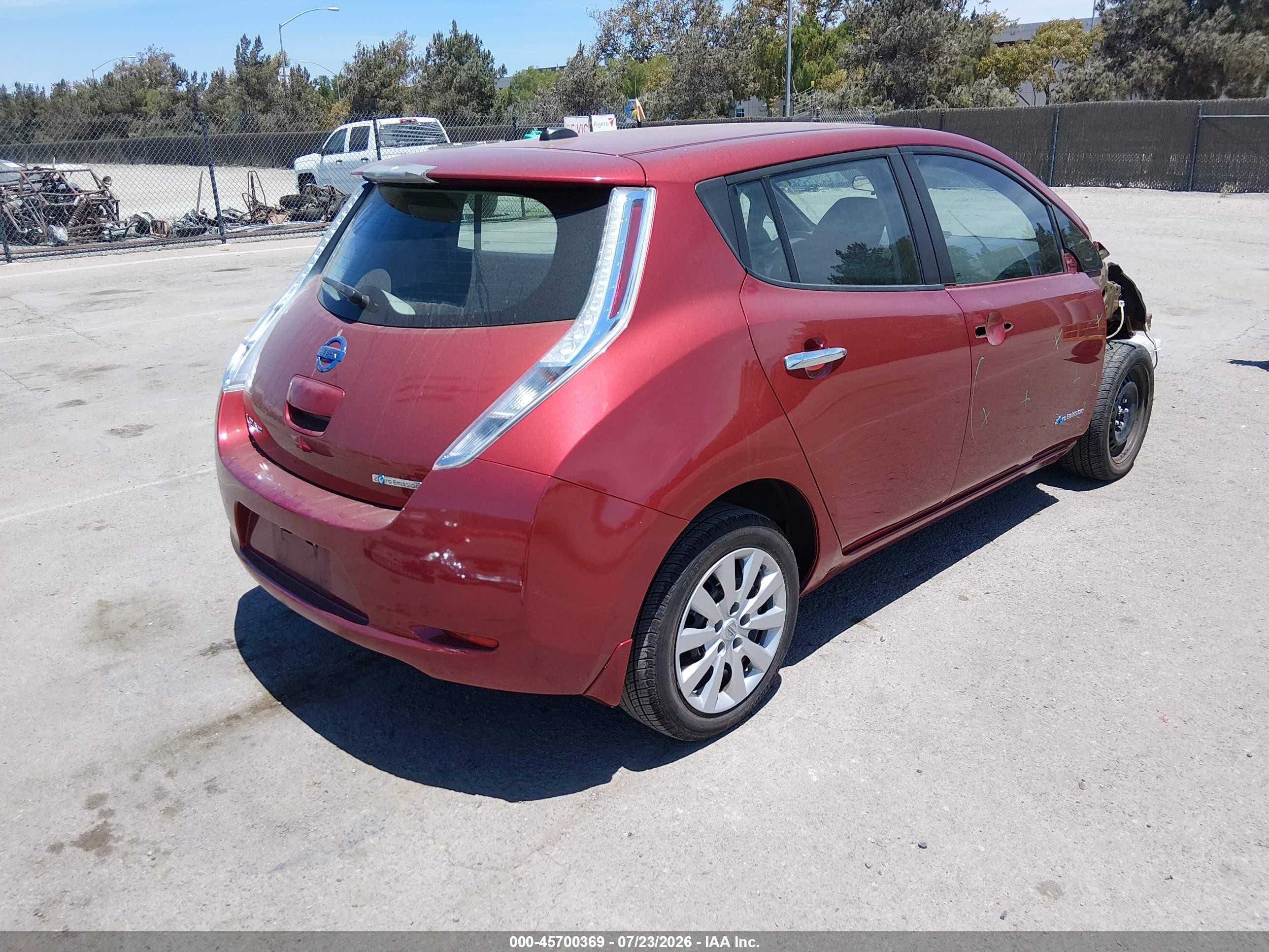 2013 Nissan Leaf S Burgundy vin: 1N4AZ0CP3DC401748