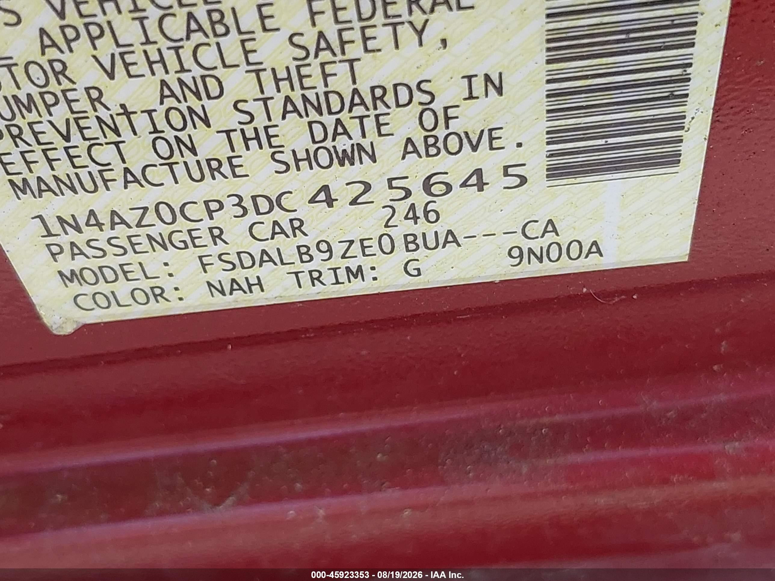 2013 Nissan Leaf S Burgundy vin: 1N4AZ0CP3DC425645