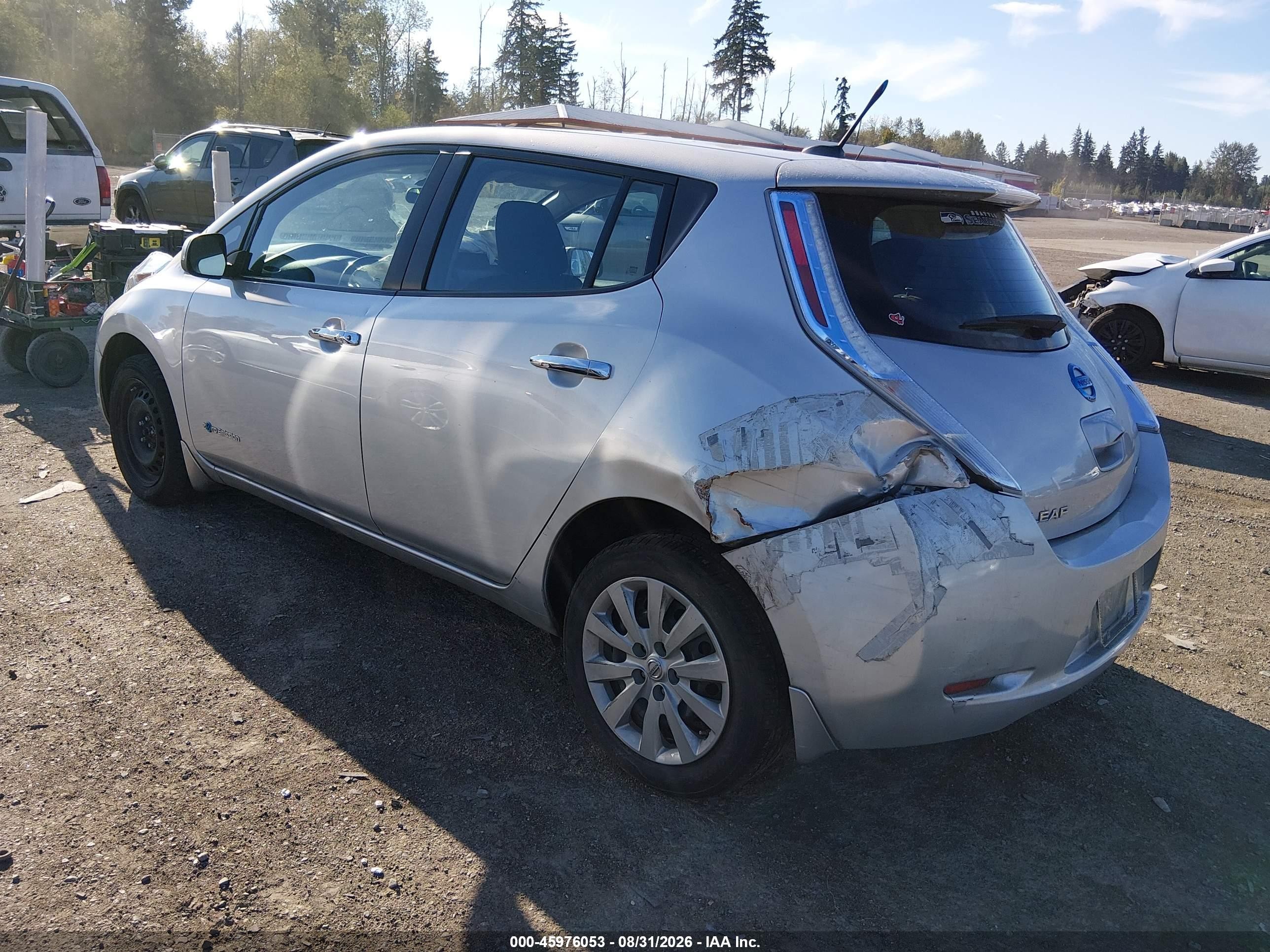 2014 Nissan Leaf S Silver vin: 1N4AZ0CP3EC332674