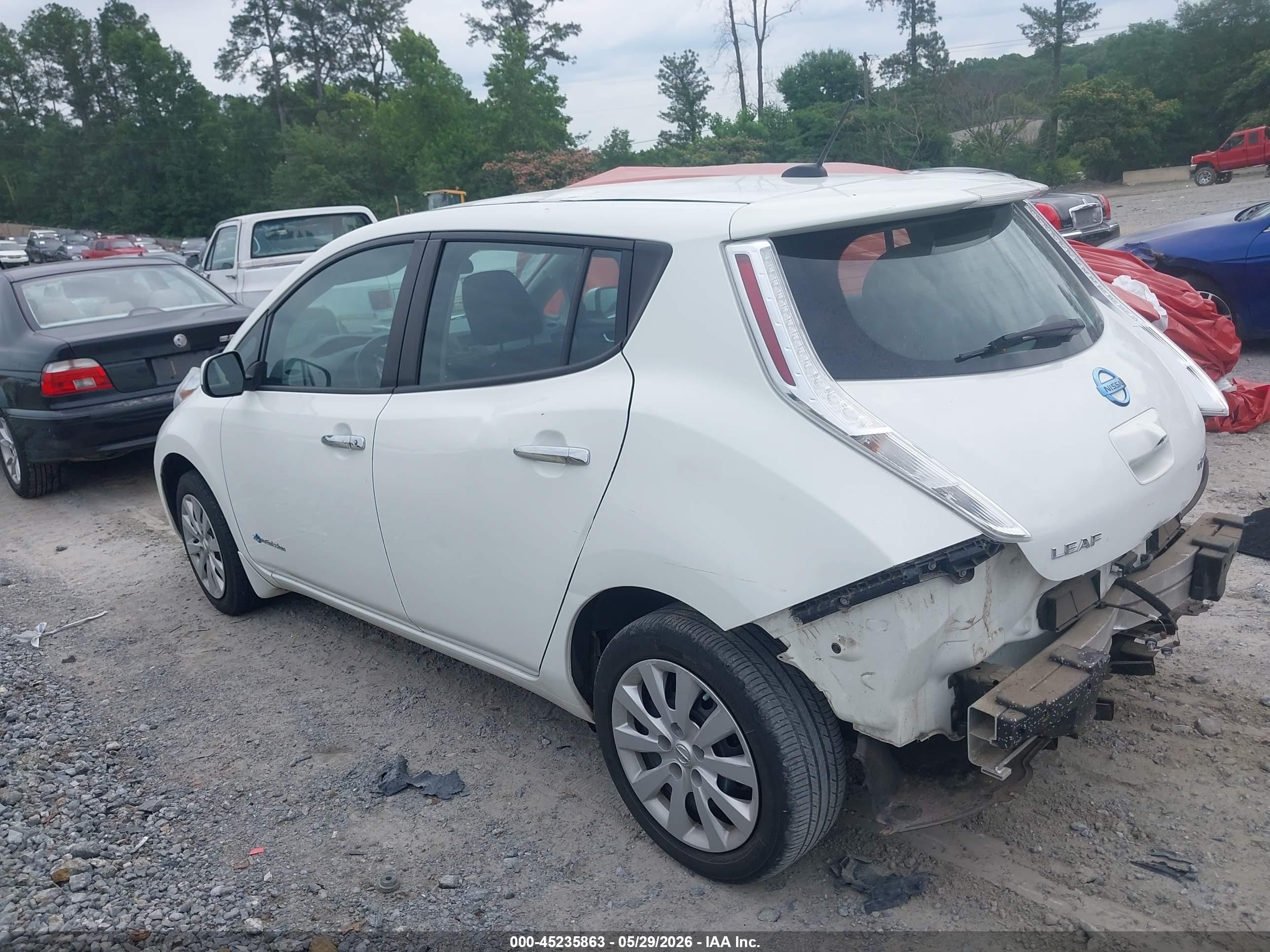 2015 Nissan Leaf S Белый vin: 1N4AZ0CP3FC301765