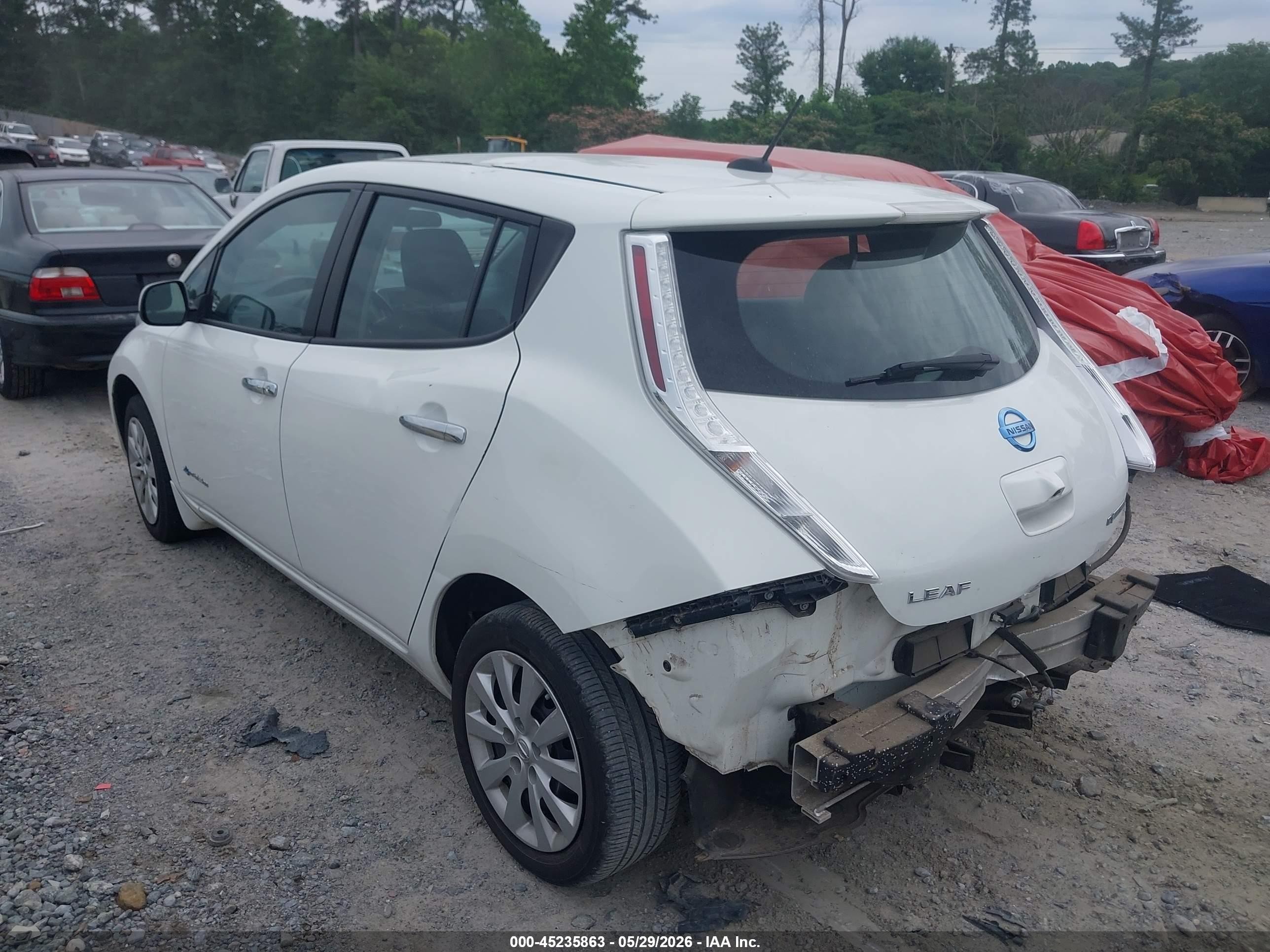 2015 Nissan Leaf S Белый vin: 1N4AZ0CP3FC301765