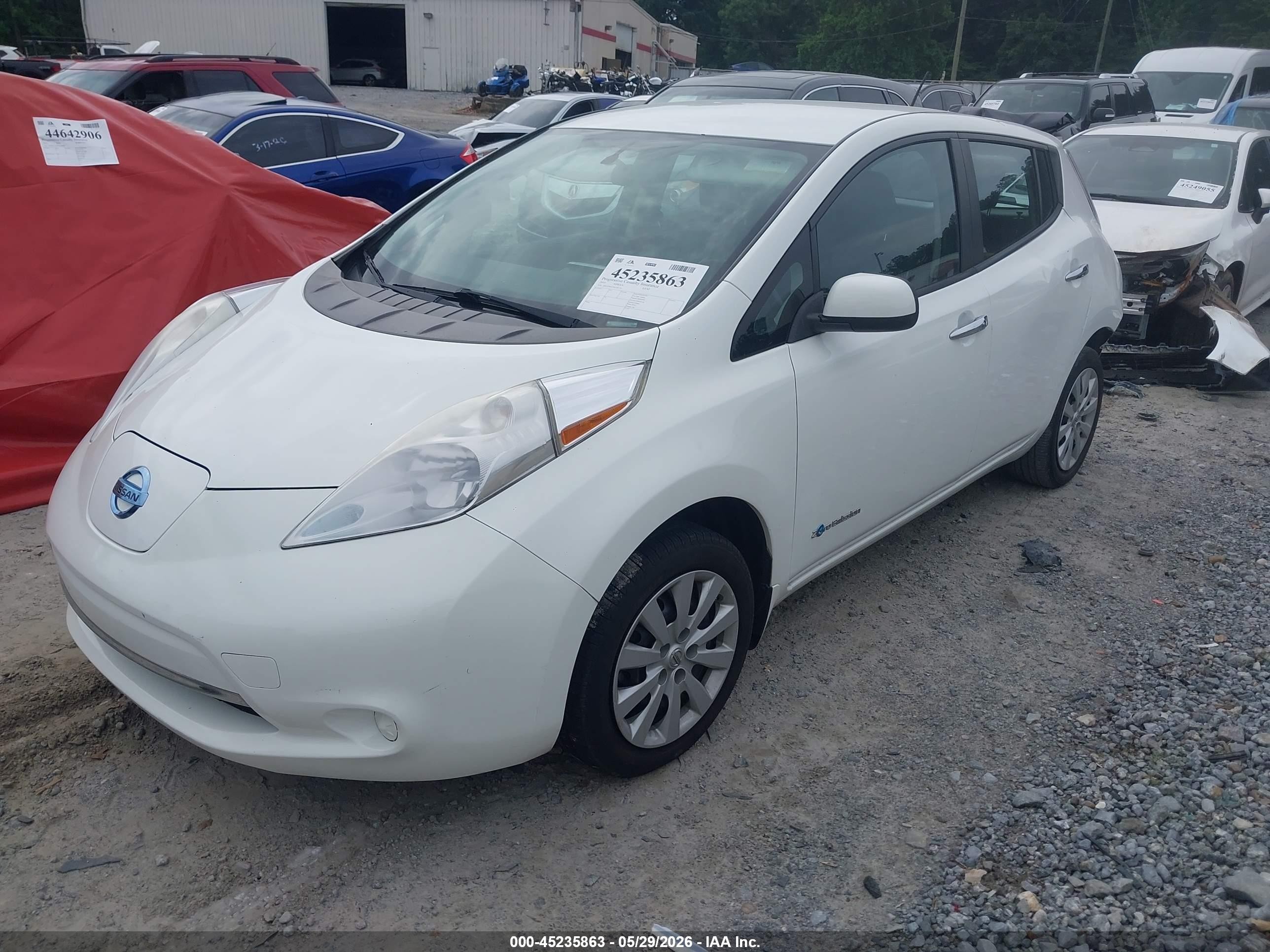 2015 Nissan Leaf S Белый vin: 1N4AZ0CP3FC301765