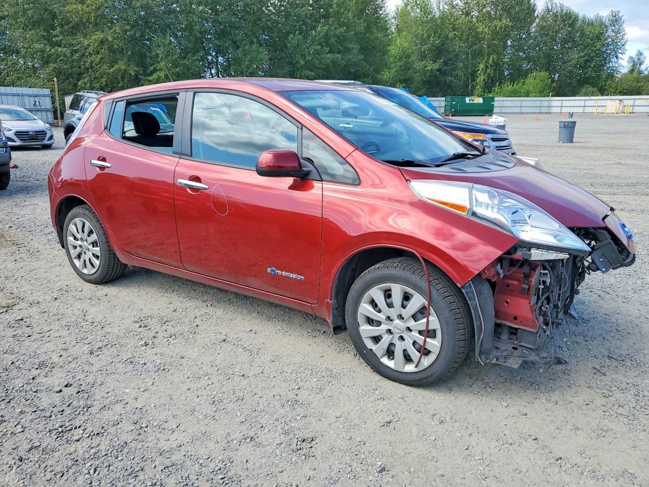 2015 Nissan Leaf S Red vin: 1N4AZ0CP3FC306349