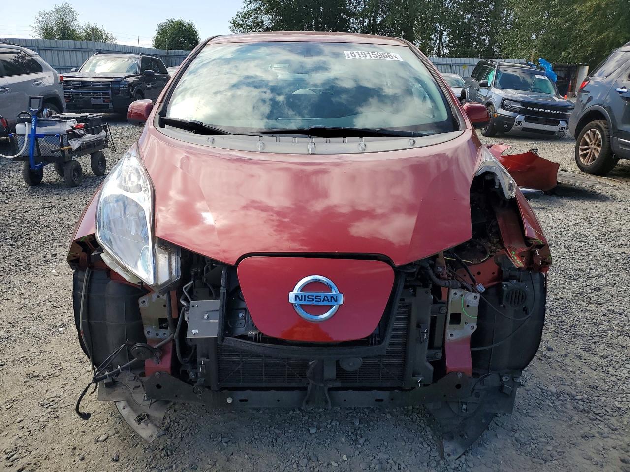 2015 Nissan Leaf S Red vin: 1N4AZ0CP3FC306349