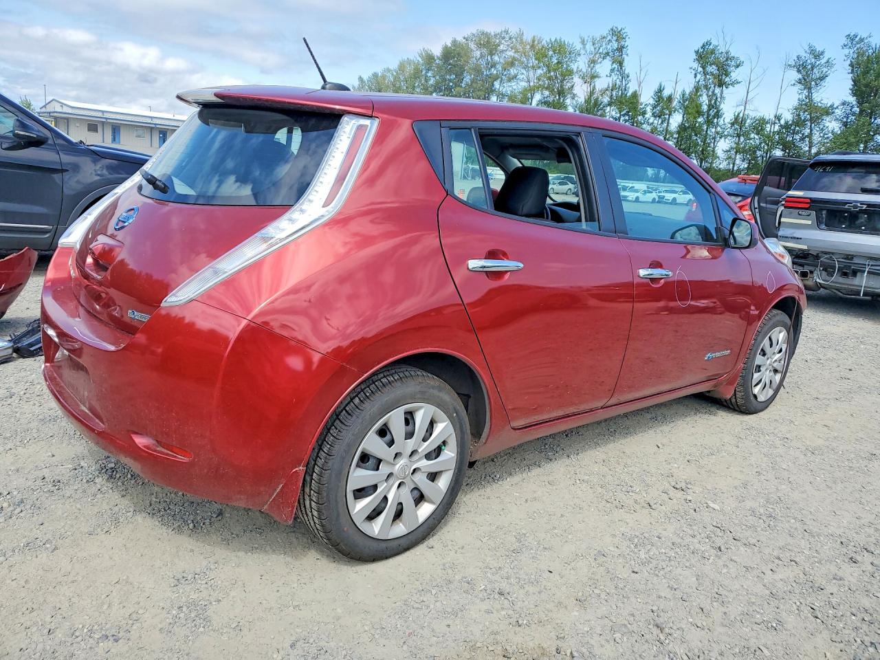 2015 Nissan Leaf S Red vin: 1N4AZ0CP3FC306349