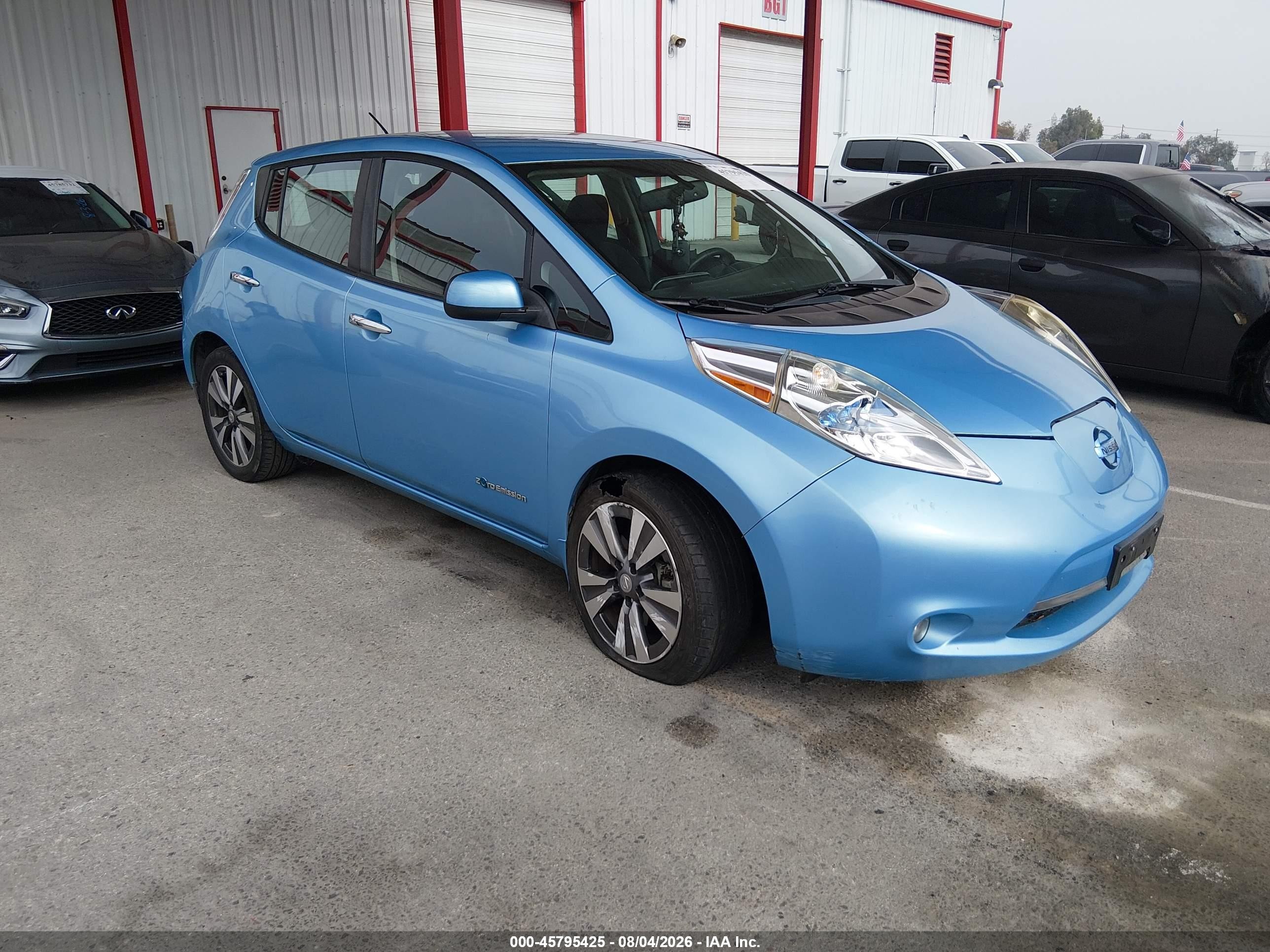 2015 Nissan Leaf Sv Light Blue vin: 1N4AZ0CP3FC311308