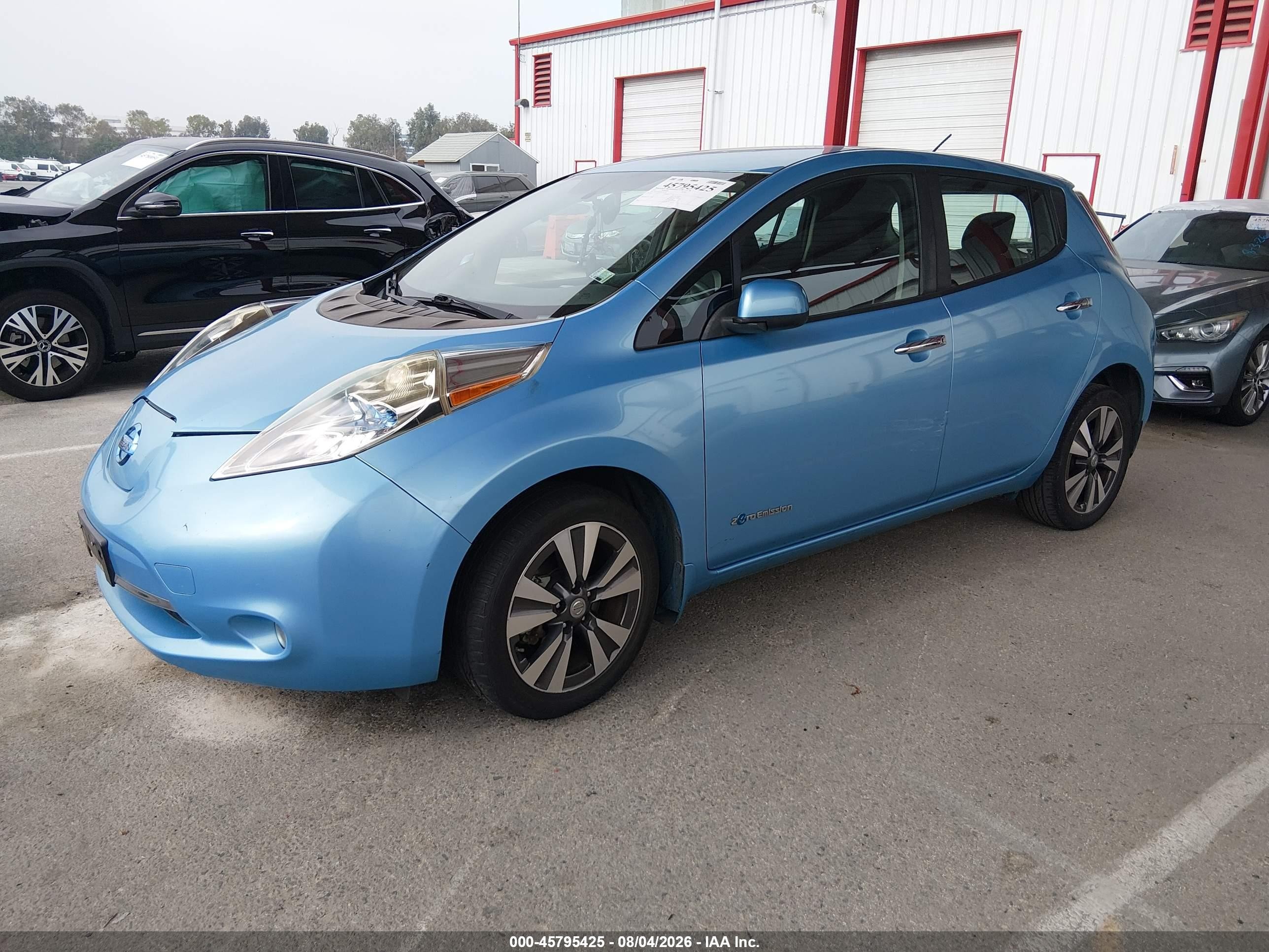 2015 Nissan Leaf Sv Light Blue vin: 1N4AZ0CP3FC311308