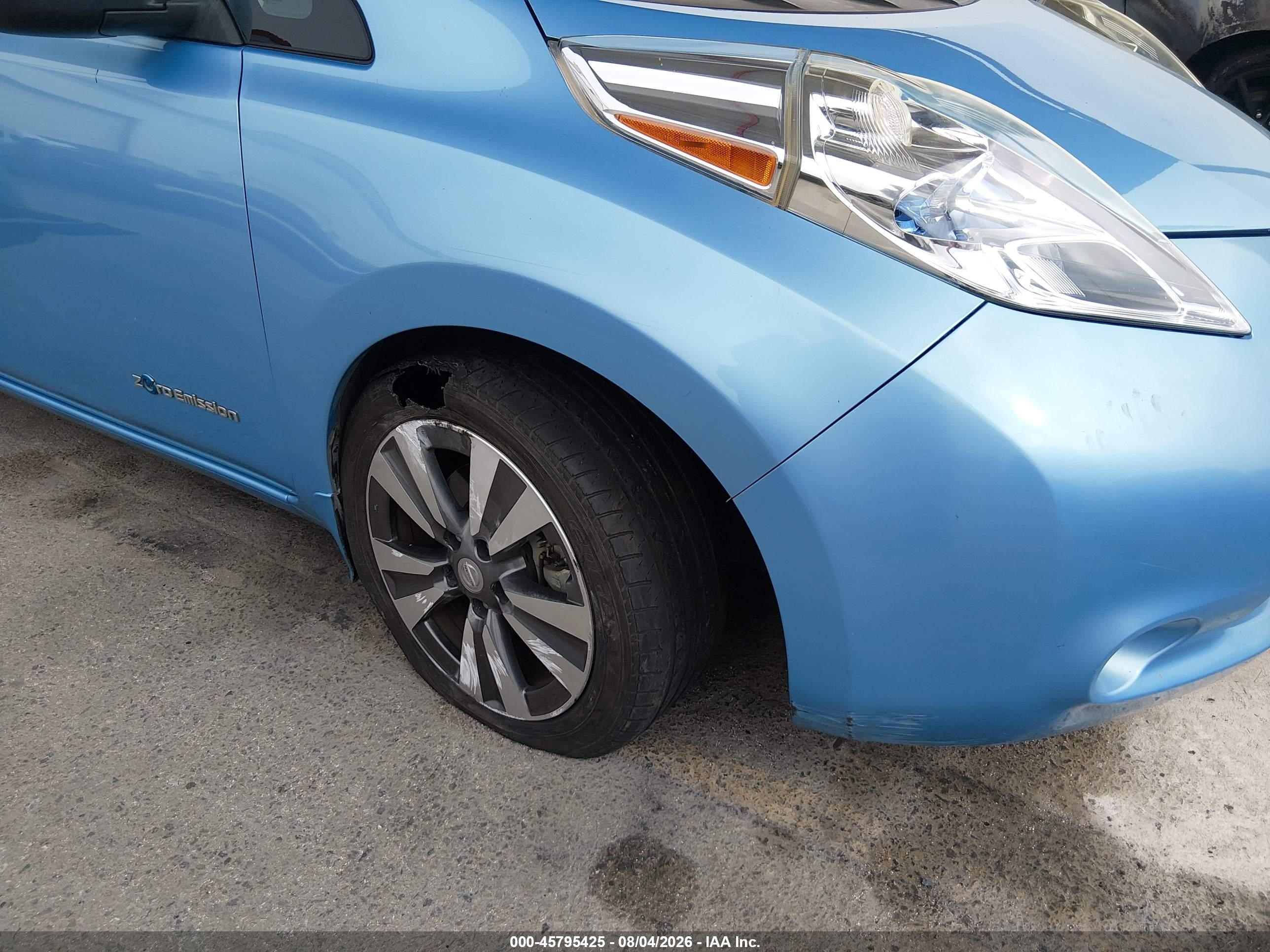 2015 Nissan Leaf Sv Light Blue vin: 1N4AZ0CP3FC311308