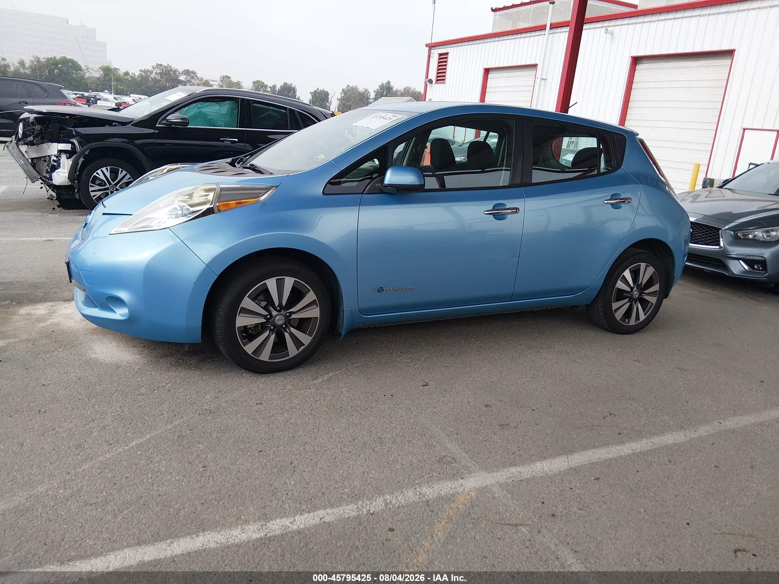 2015 Nissan Leaf Sv Light Blue vin: 1N4AZ0CP3FC311308