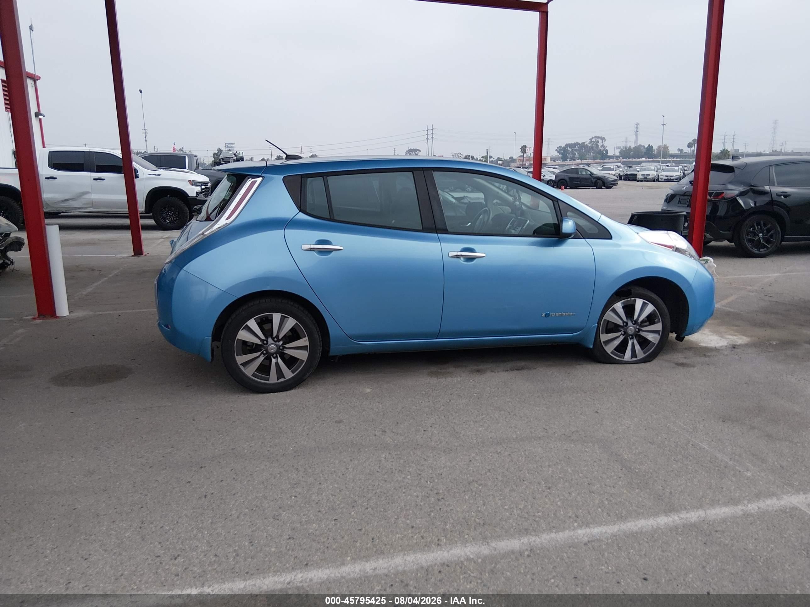 2015 Nissan Leaf Sv Light Blue vin: 1N4AZ0CP3FC311308