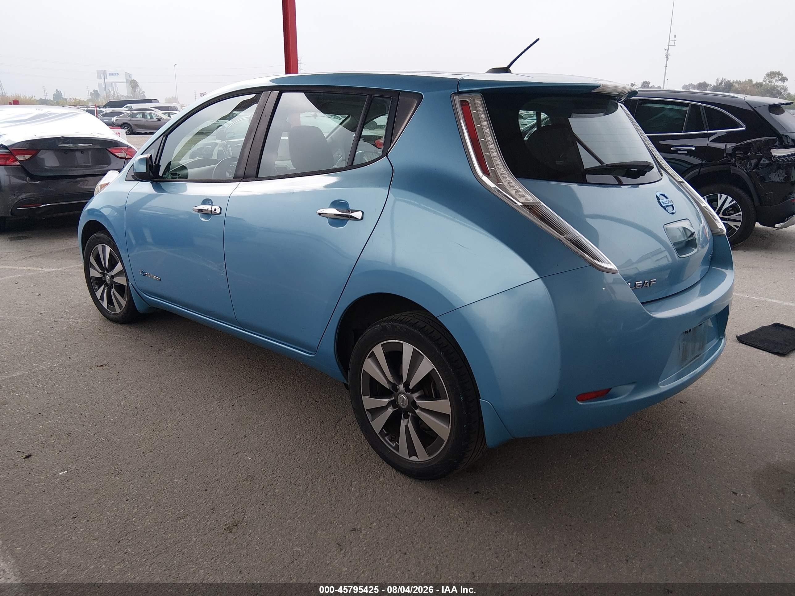 2015 Nissan Leaf Sv Light Blue vin: 1N4AZ0CP3FC311308