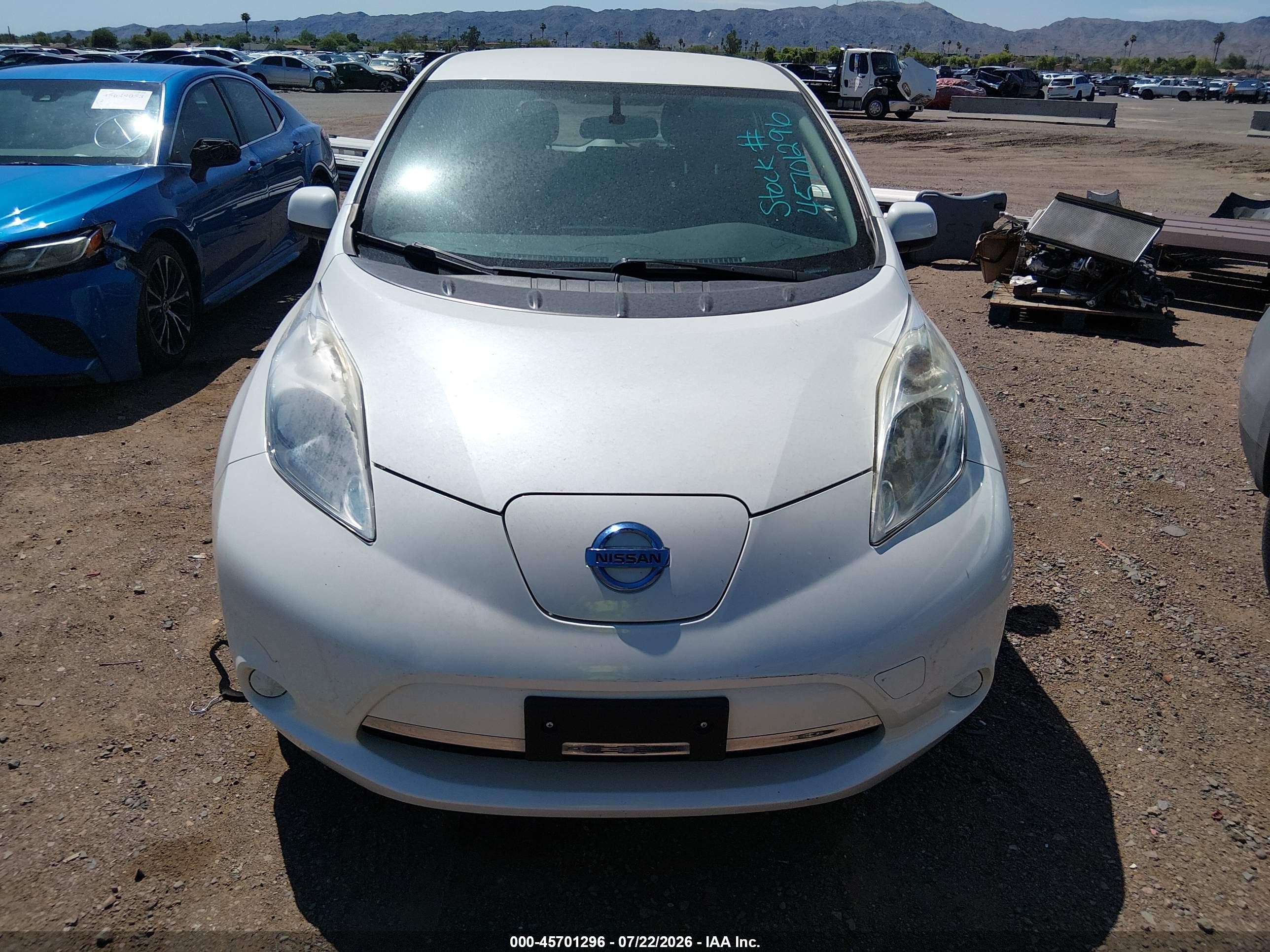 2015 Nissan Leaf S White vin: 1N4AZ0CP3FC312488