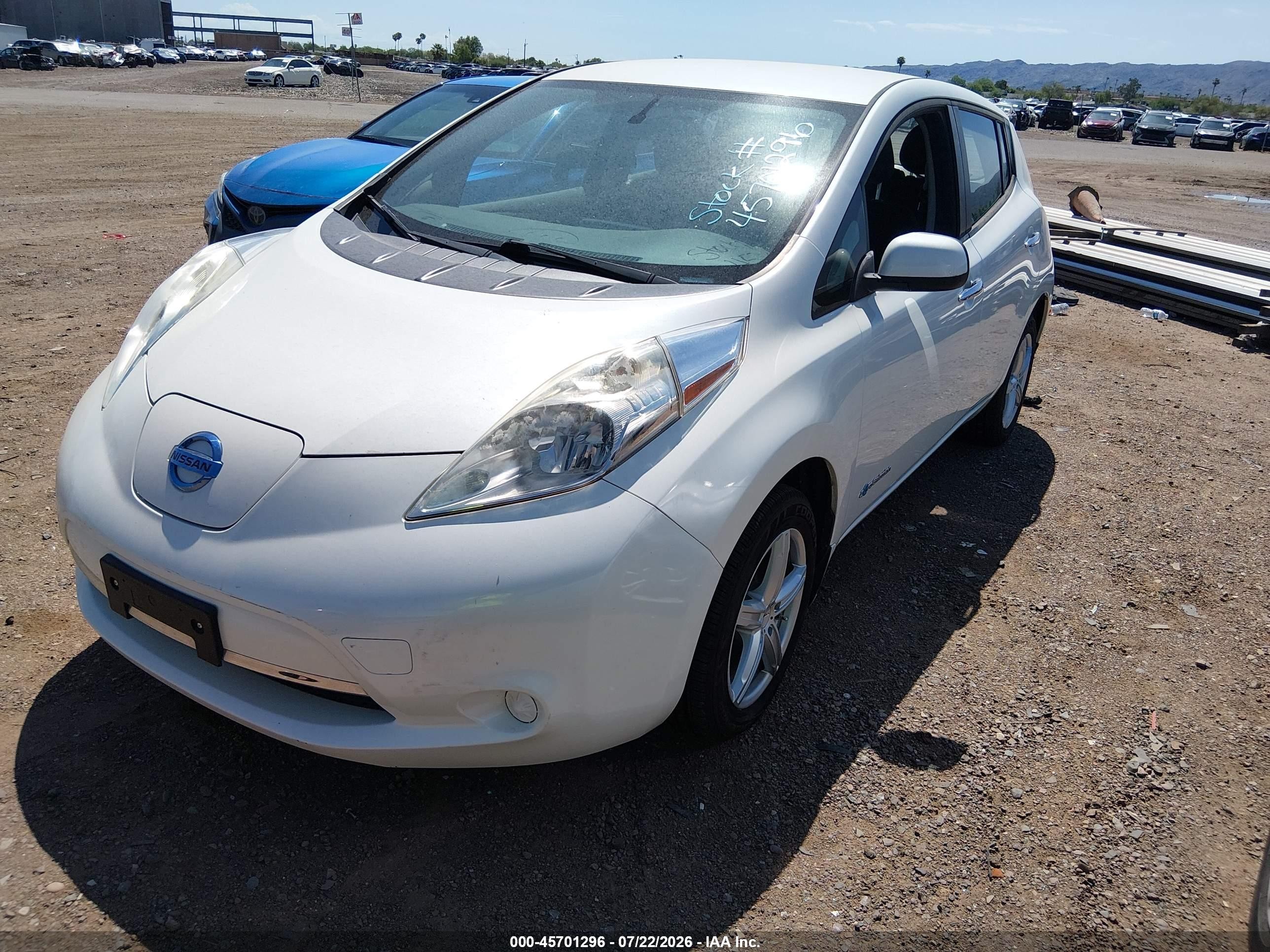 2015 Nissan Leaf S White vin: 1N4AZ0CP3FC312488