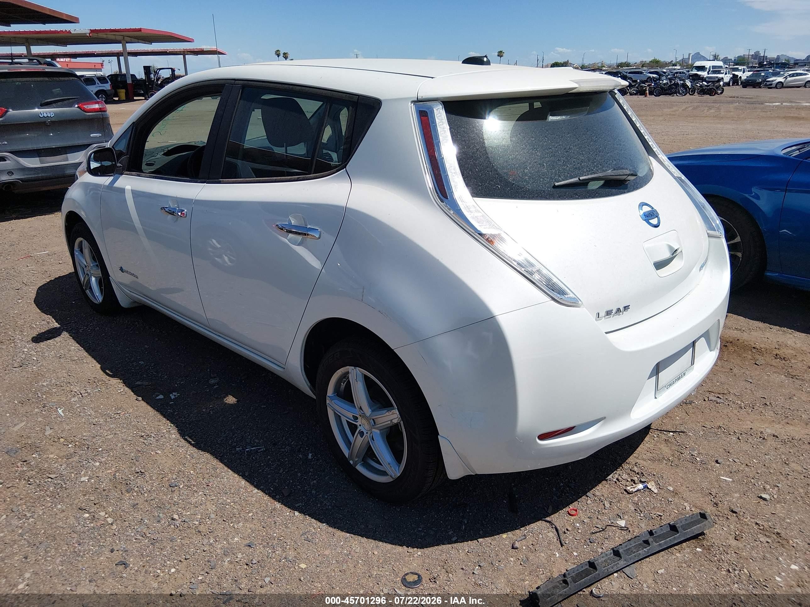 2015 Nissan Leaf S White vin: 1N4AZ0CP3FC312488