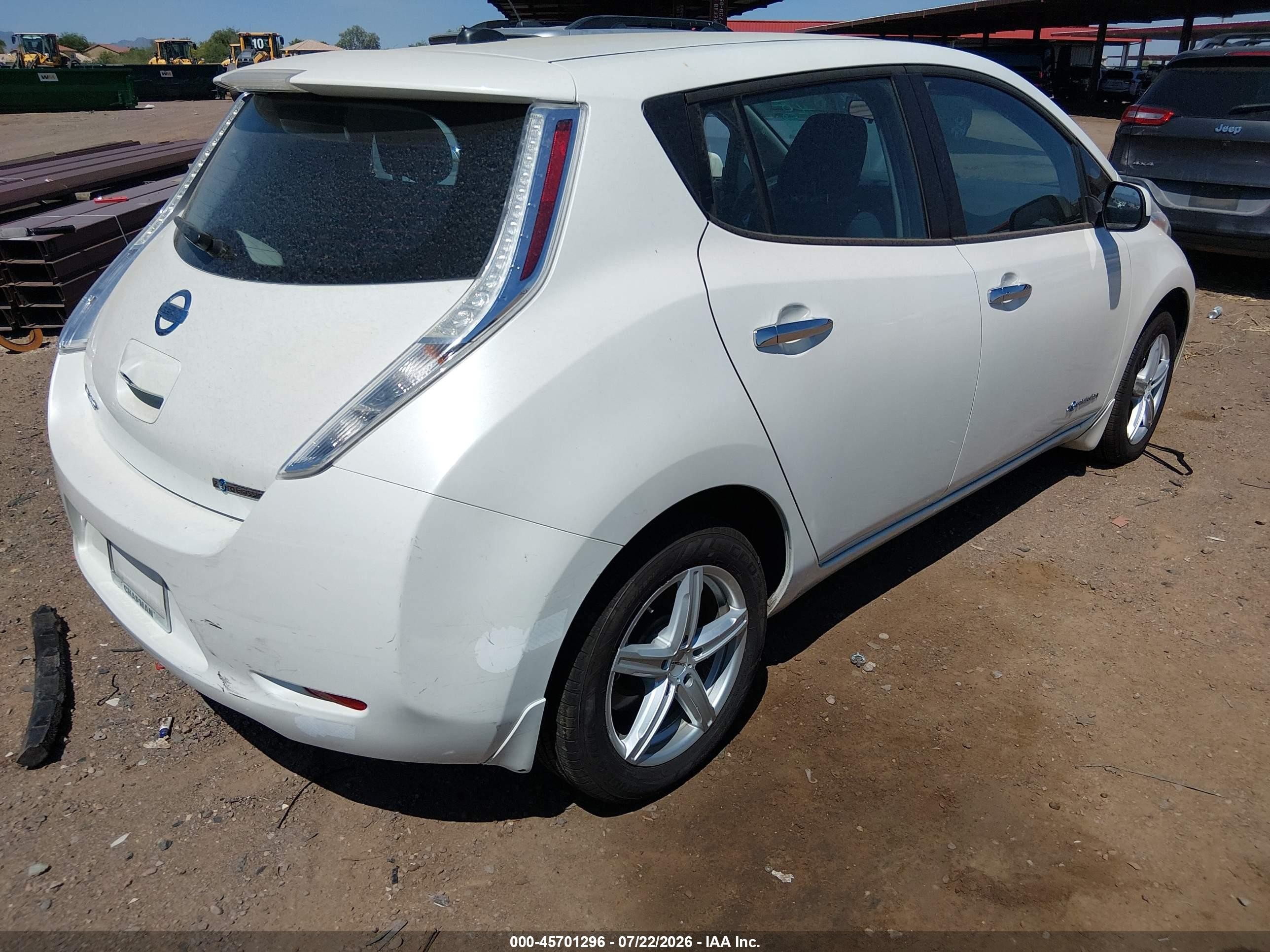 2015 Nissan Leaf S White vin: 1N4AZ0CP3FC312488