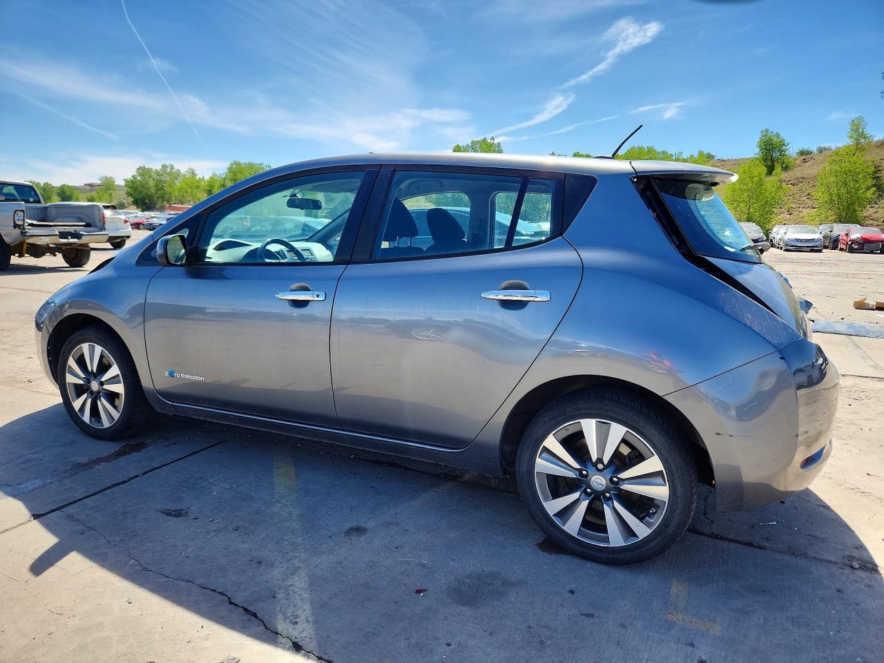 2015 Nissan Leaf S Gray vin: 1N4AZ0CP3FC327802