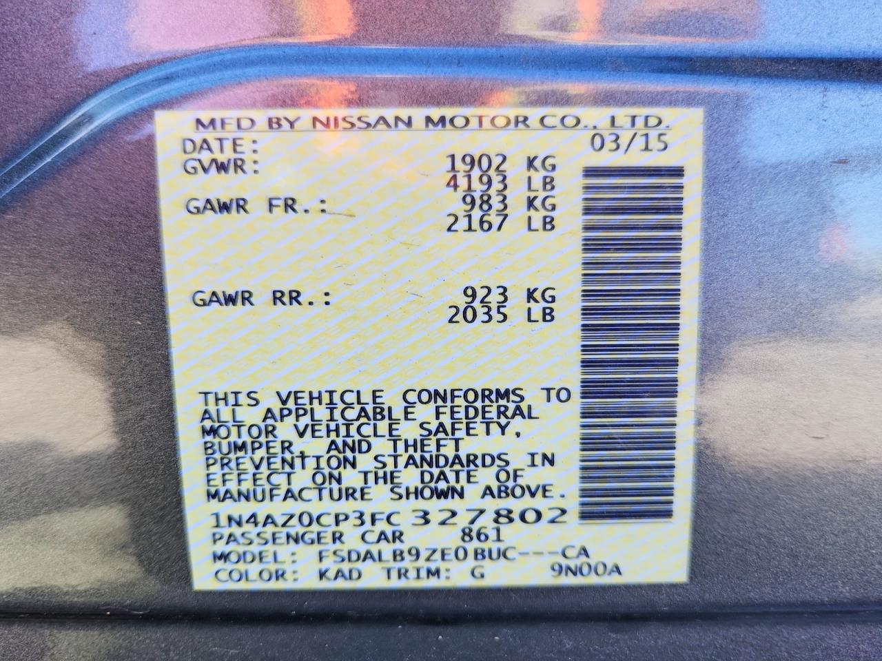 2015 Nissan Leaf S Gray vin: 1N4AZ0CP3FC327802