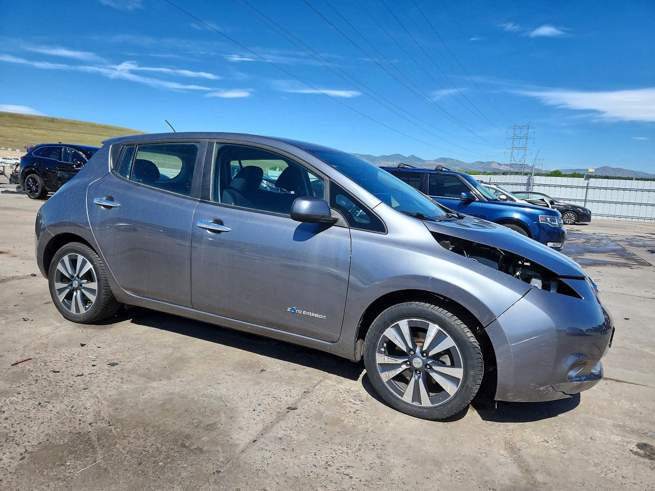 2015 Nissan Leaf S Gray vin: 1N4AZ0CP3FC327802