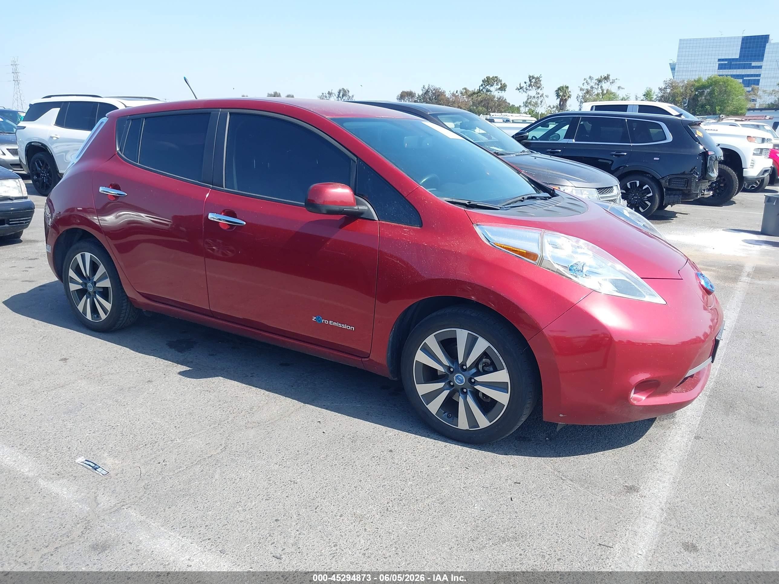 2013 Nissan Leaf Sl Maroon vin: 1N4AZ0CP4DC405534